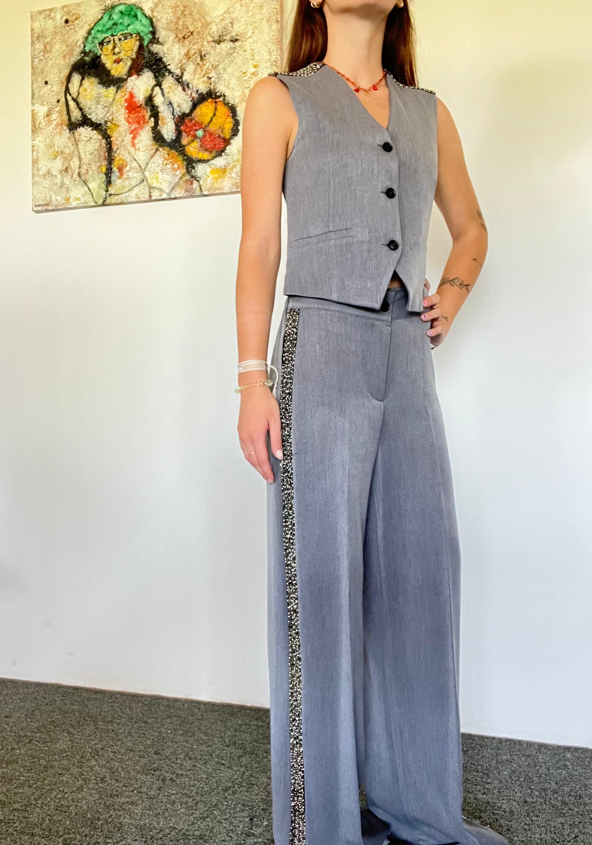 COMPLETO GILET E PANTALONE PALAZZO