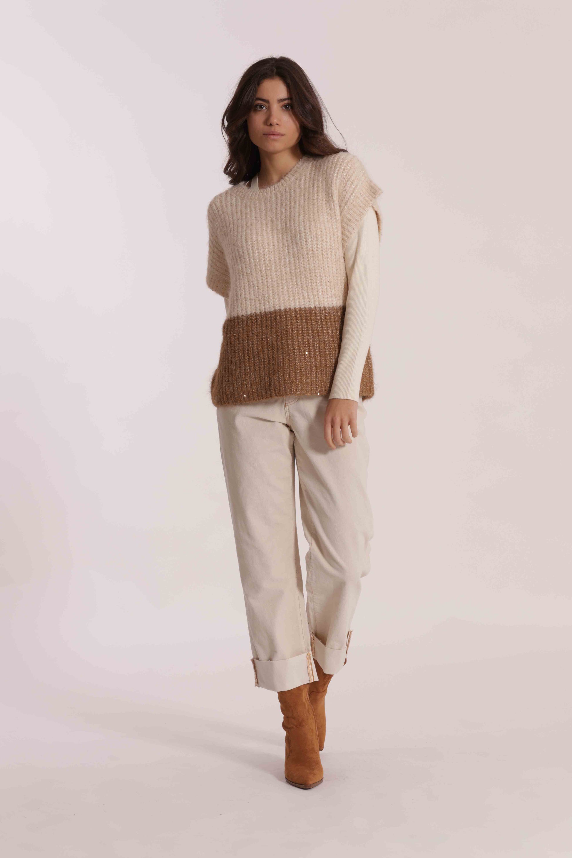 PANTALONE CROPPED IN VELLUTO A COSTE