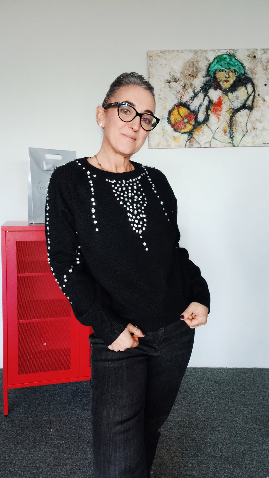 MAGLIA CON STRASS