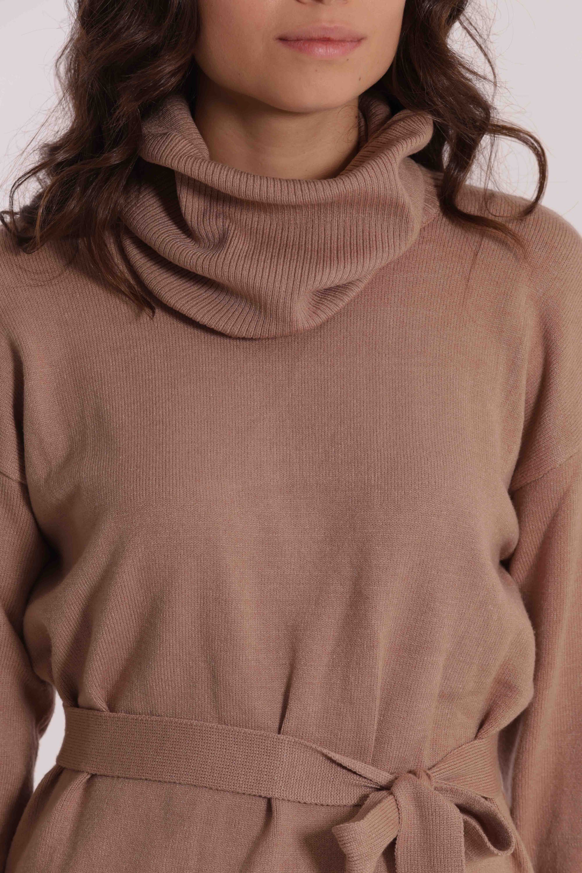 MAGLIA BICOLOR CON CINTURA