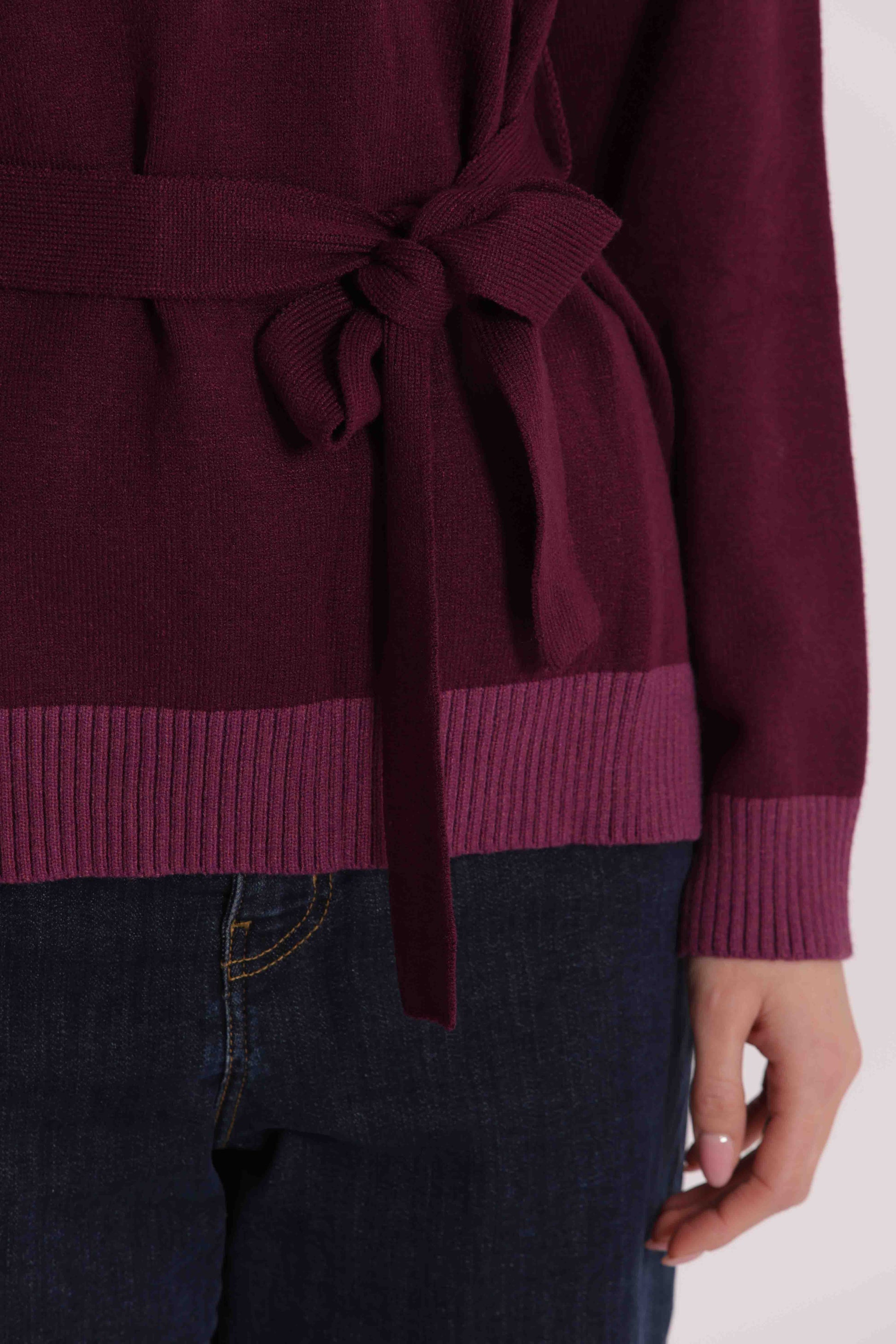 MAGLIA BICOLOR CON CINTURA