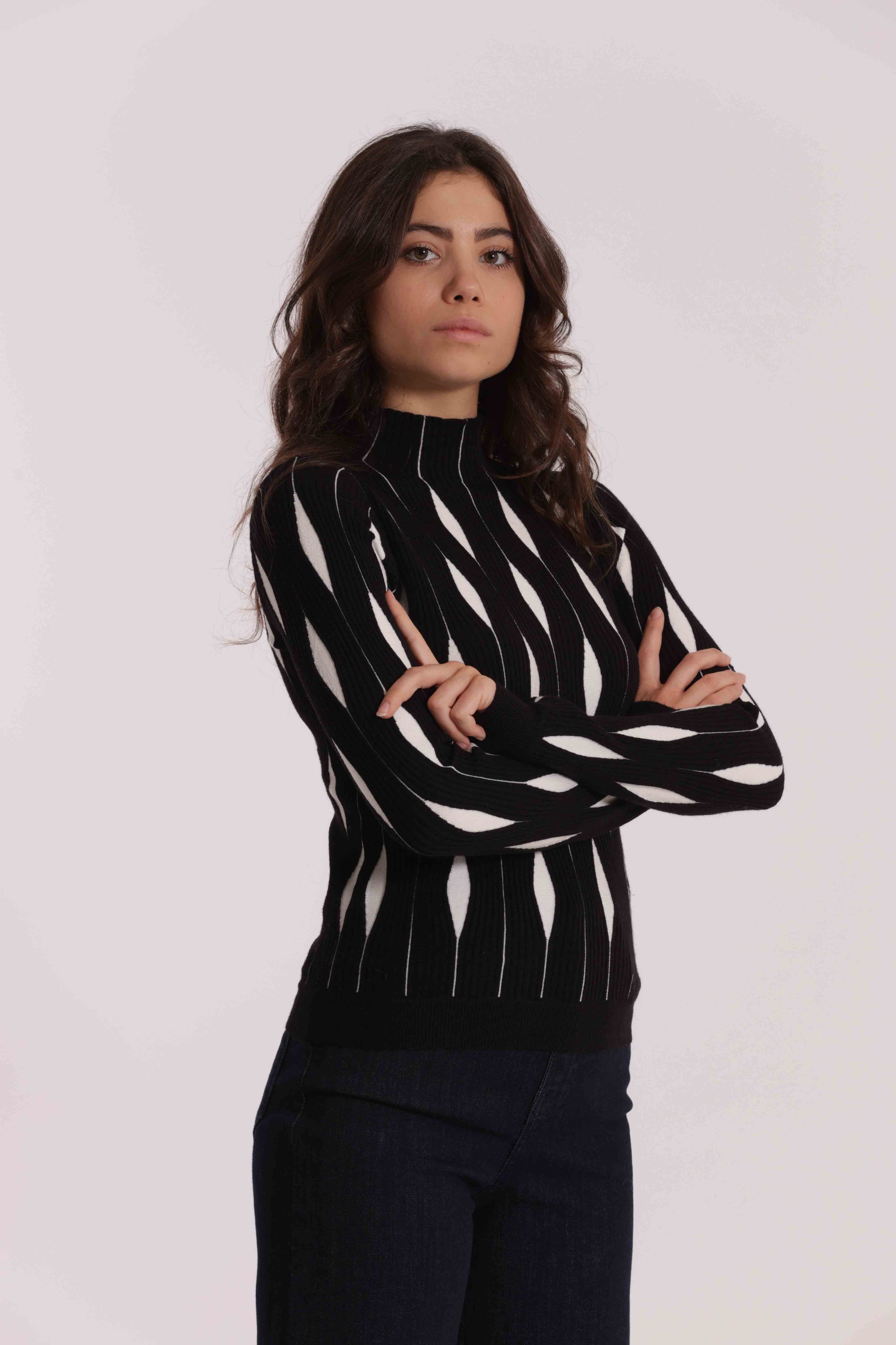 MAGLIA BICOLOR FANTASIA ROMBI
