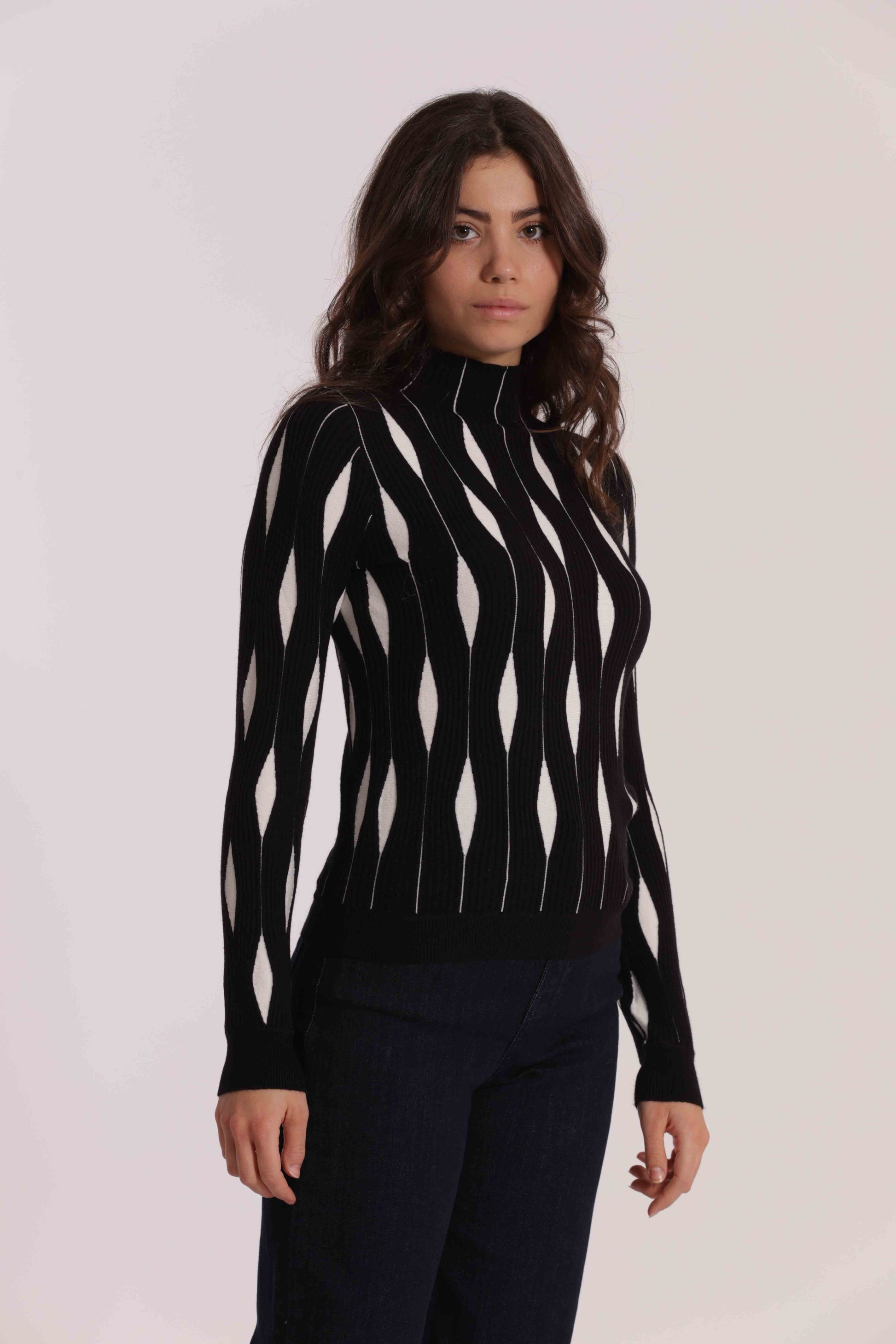 MAGLIA BICOLOR FANTASIA ROMBI