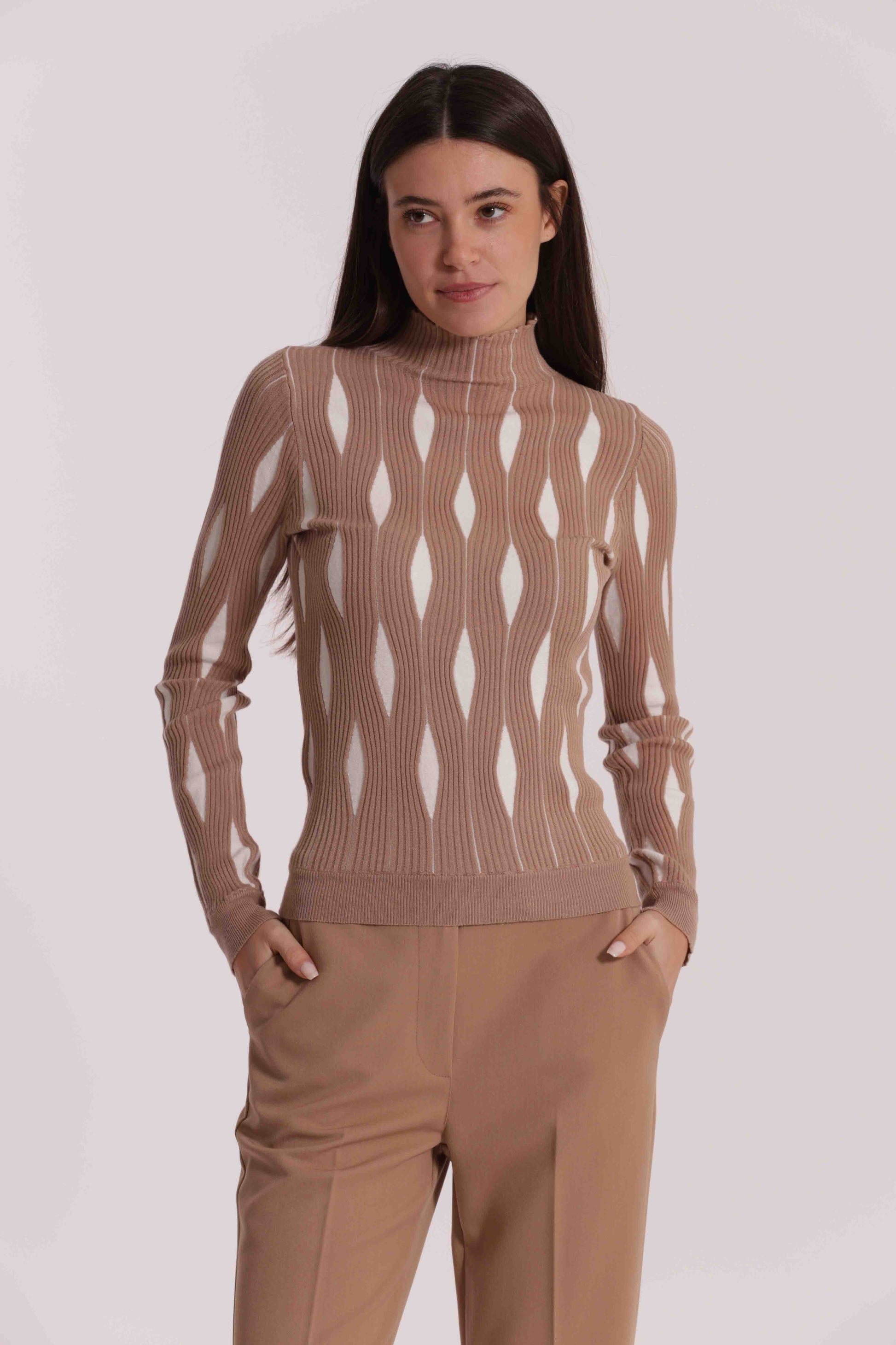 MAGLIA BICOLOR FANTASIA ROMBI