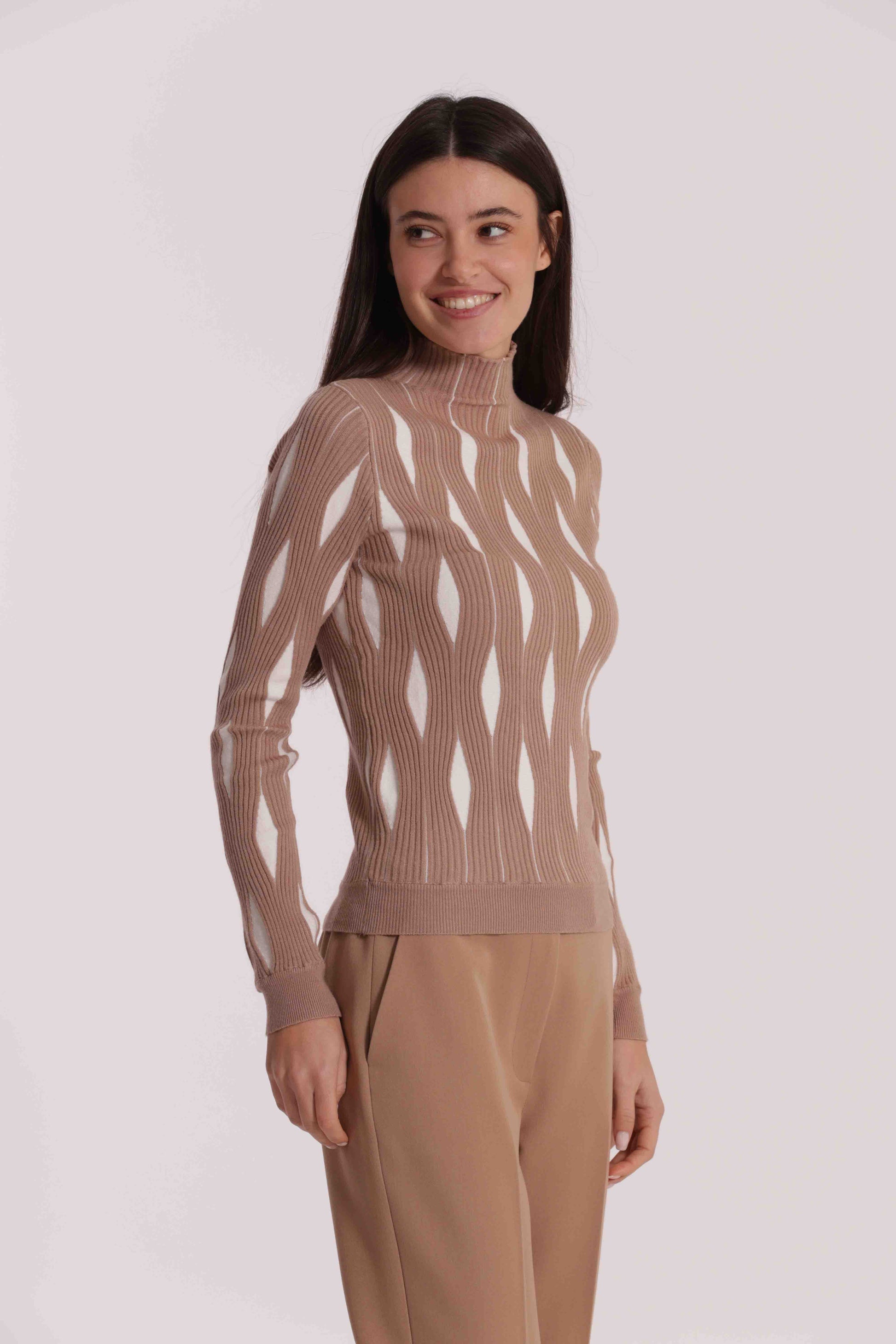 MAGLIA BICOLOR FANTASIA ROMBI