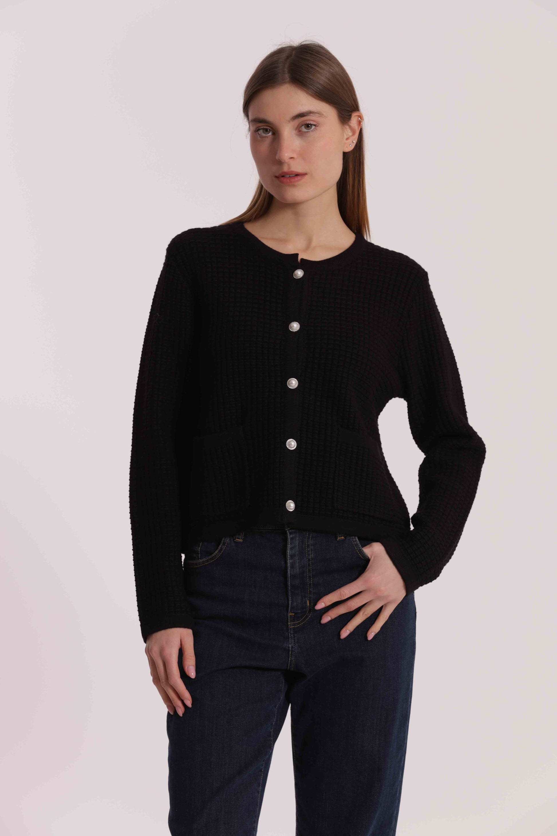 MAGLIA CARDIGAN NIDO D'APE