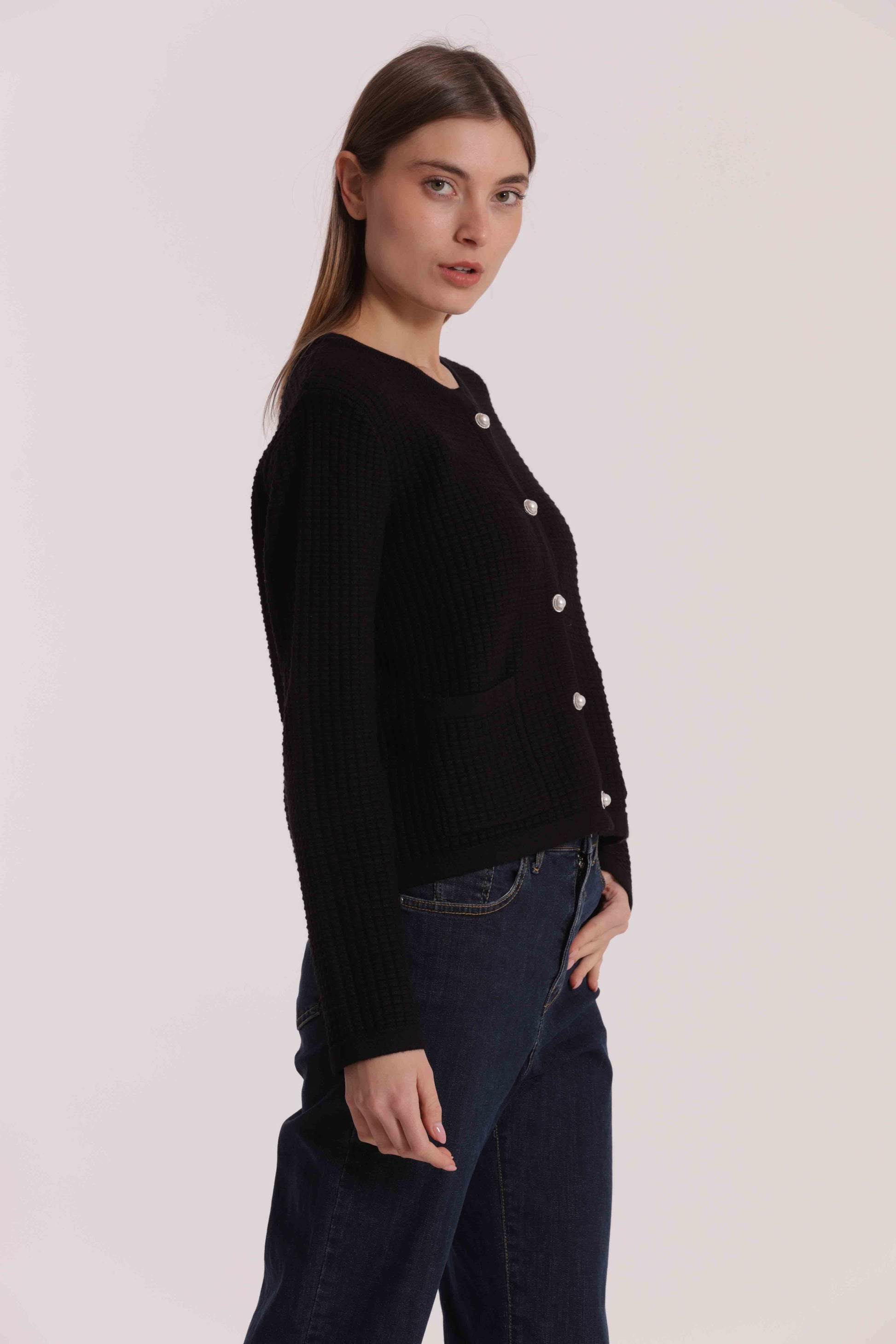 MAGLIA CARDIGAN NIDO D'APE