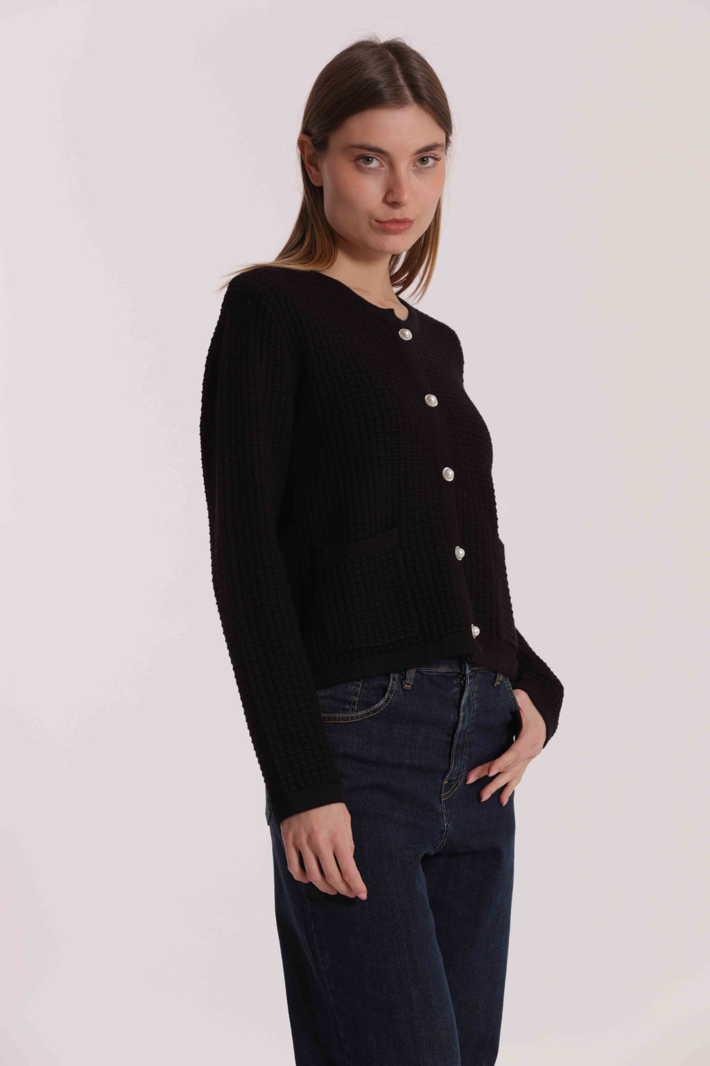 MAGLIA CARDIGAN NIDO D'APE