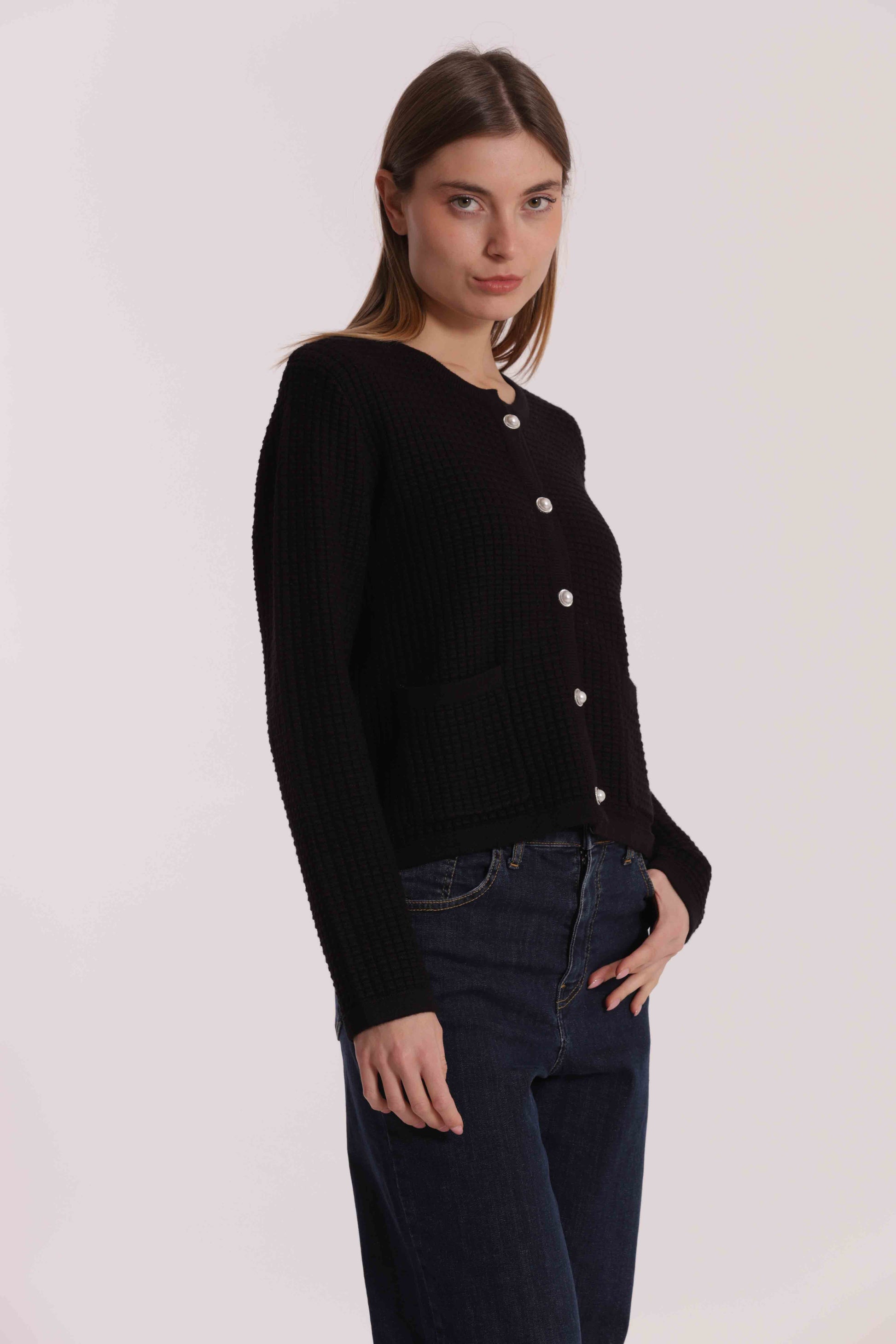 MAGLIA CARDIGAN NIDO D'APE