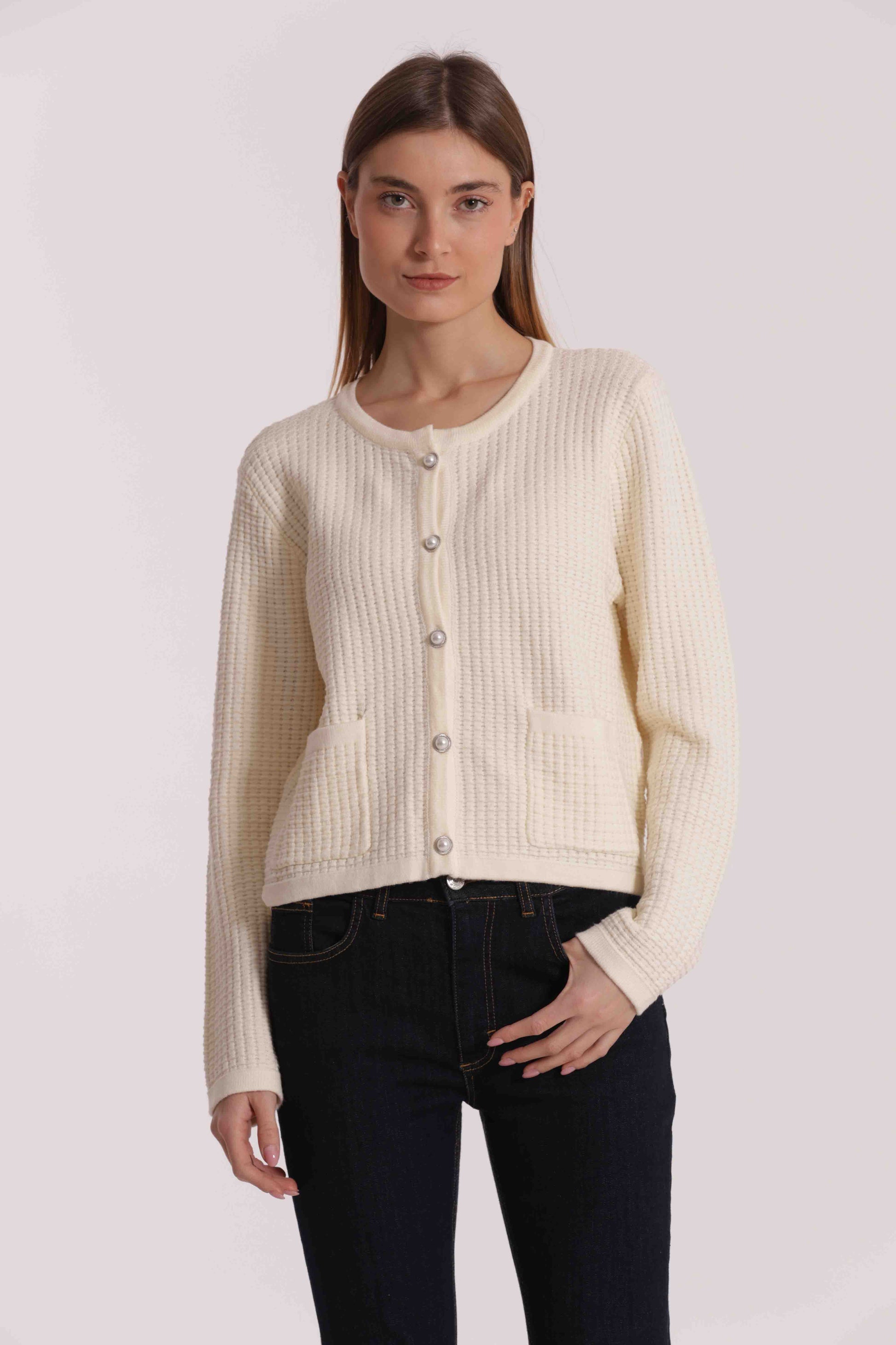 MAGLIA CARDIGAN NIDO D'APE