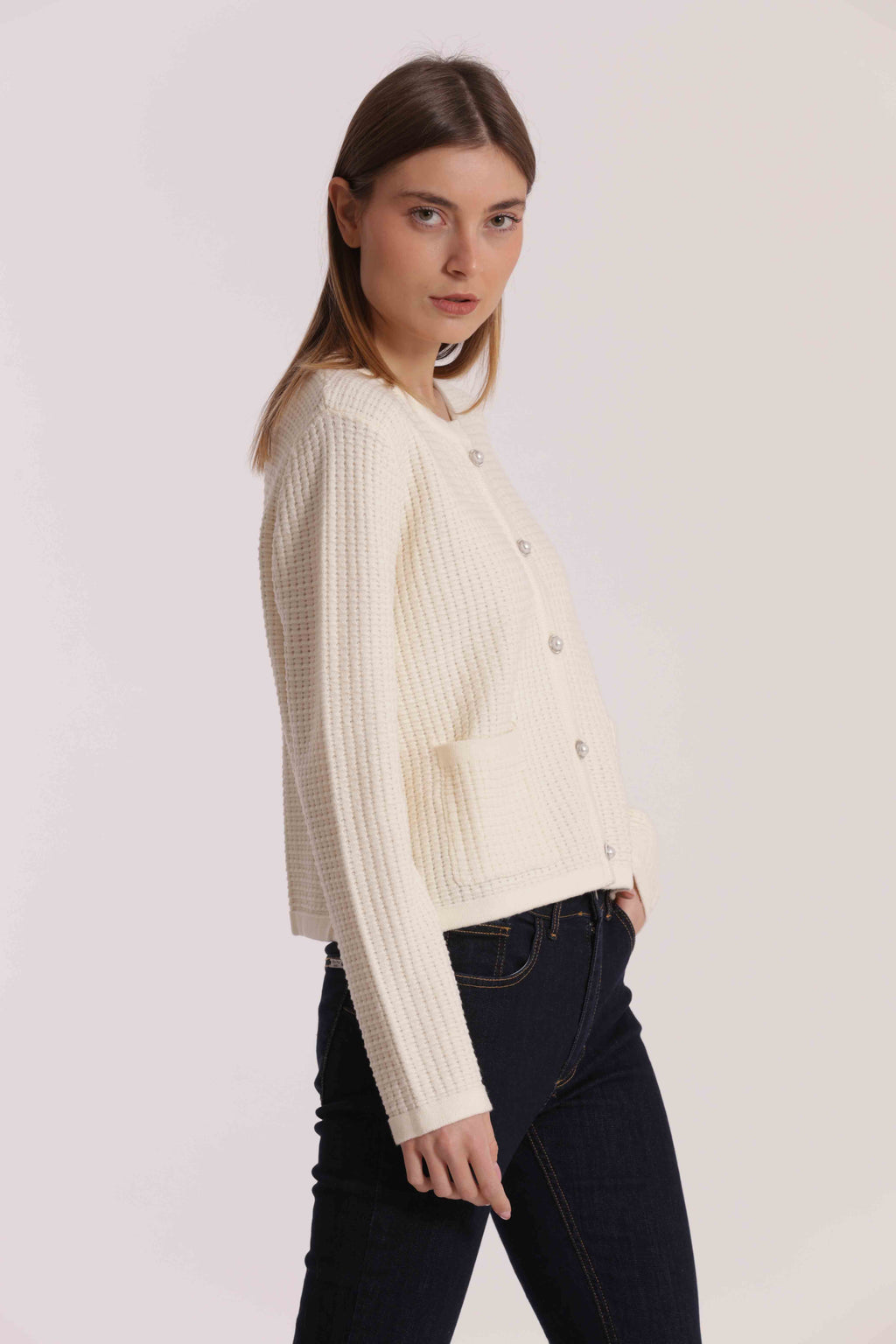 MAGLIA CARDIGAN NIDO D'APE