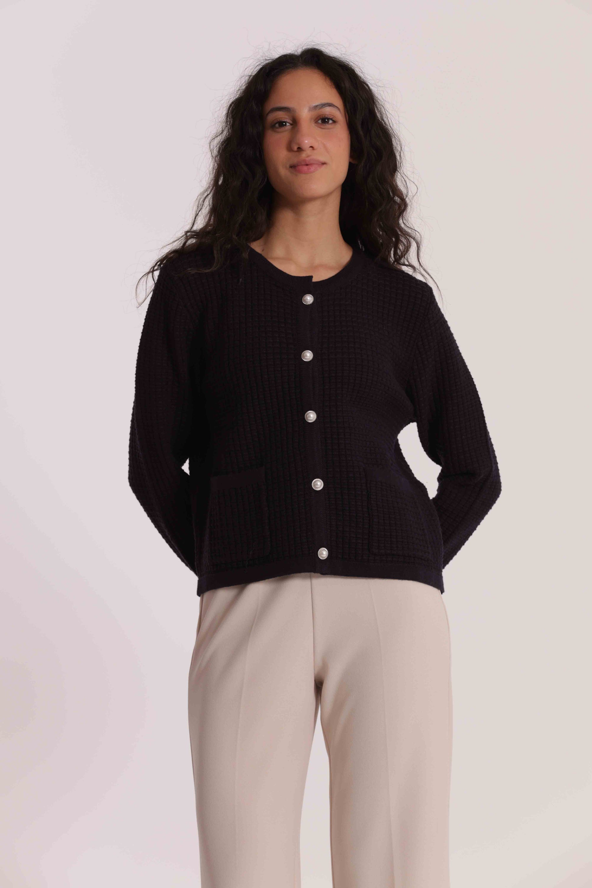 MAGLIA CARDIGAN NIDO D'APE
