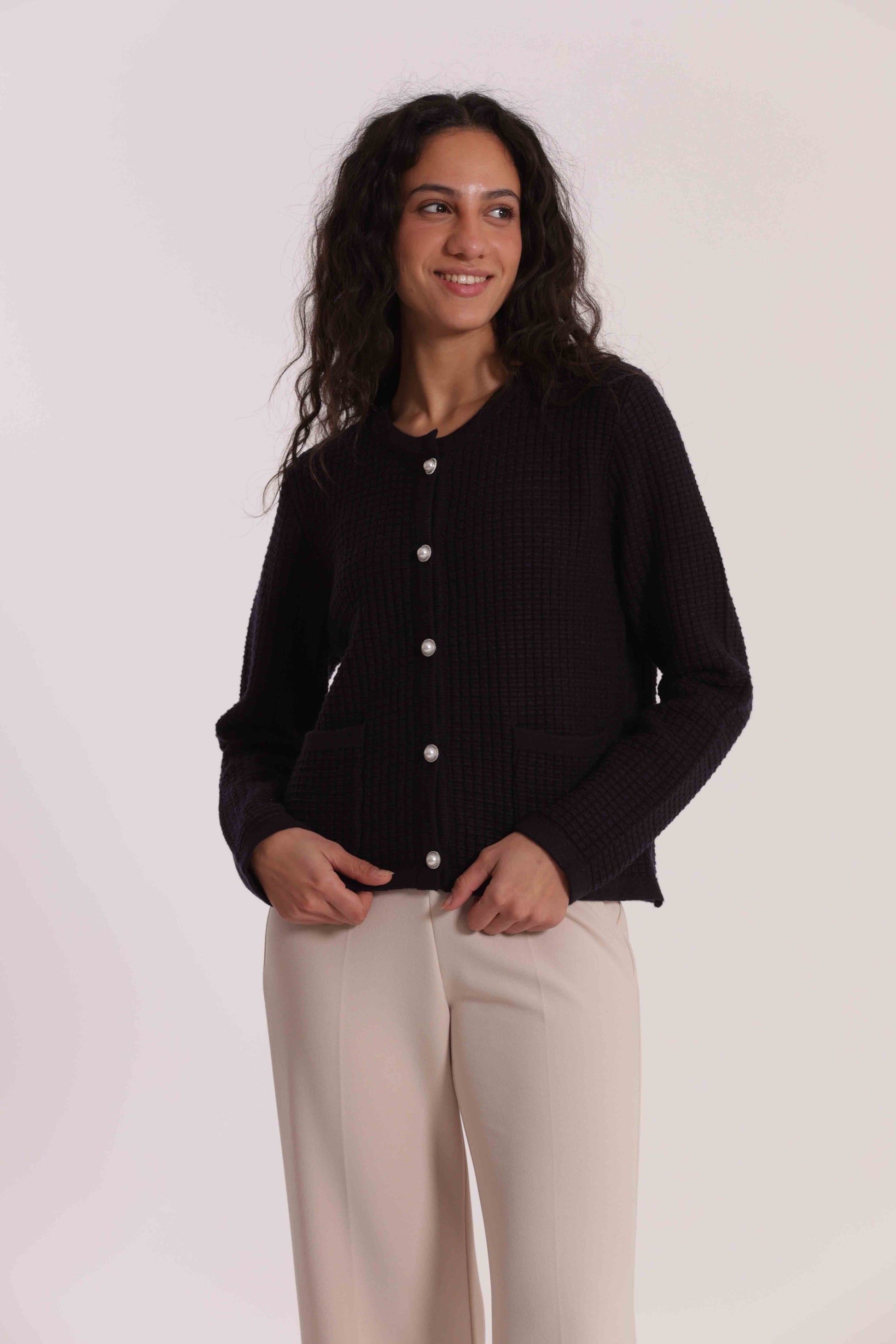 MAGLIA CARDIGAN NIDO D'APE