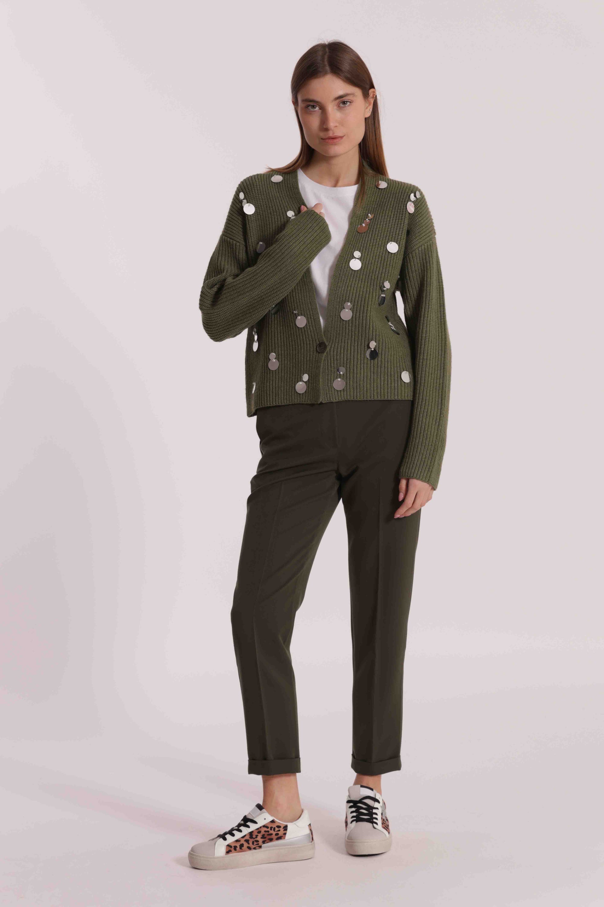 MAGLIA CARDIGAN CON PAILLETTES GRANDI