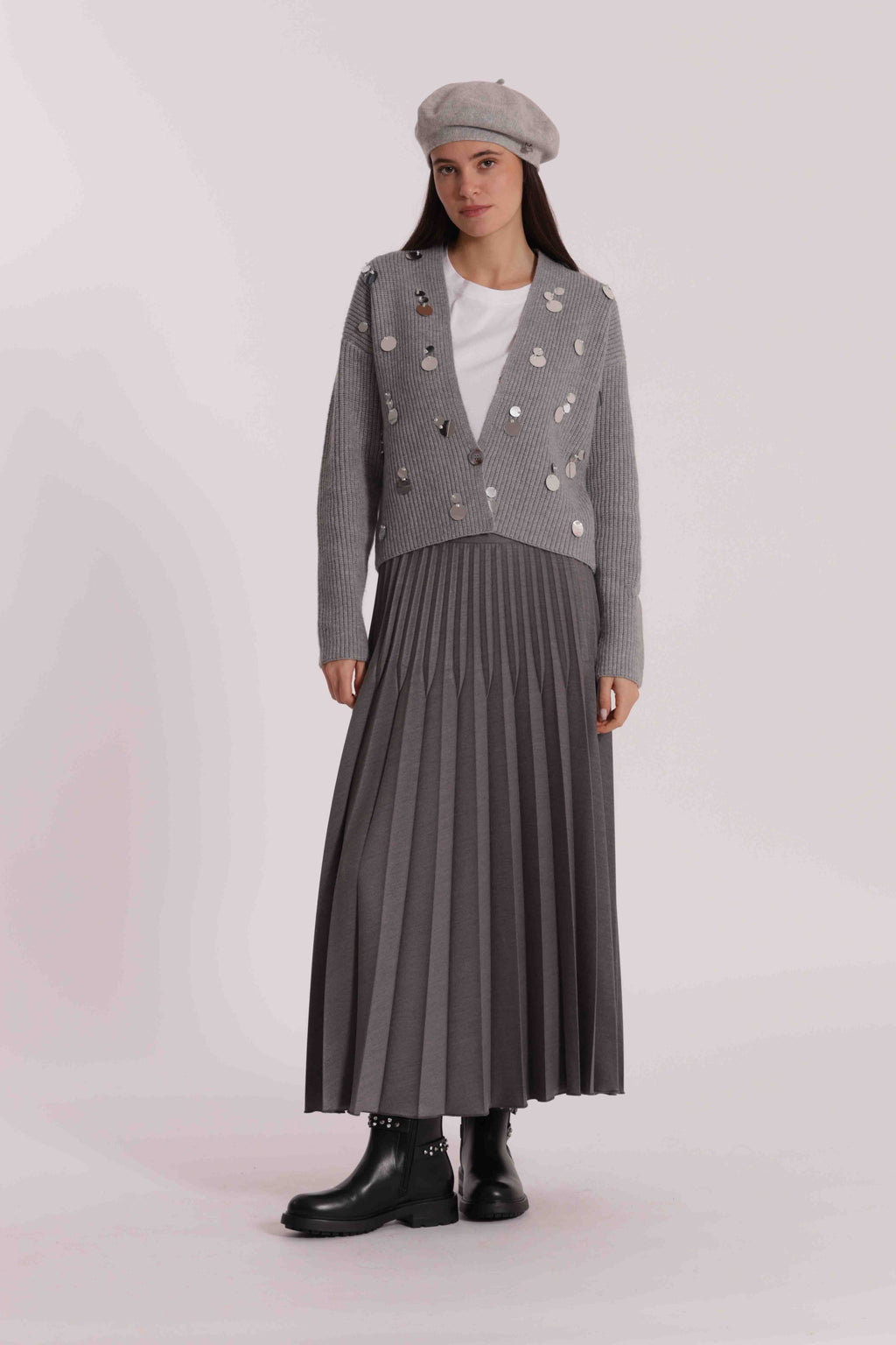 MAGLIA CARDIGAN CON PAILLETTES GRANDI