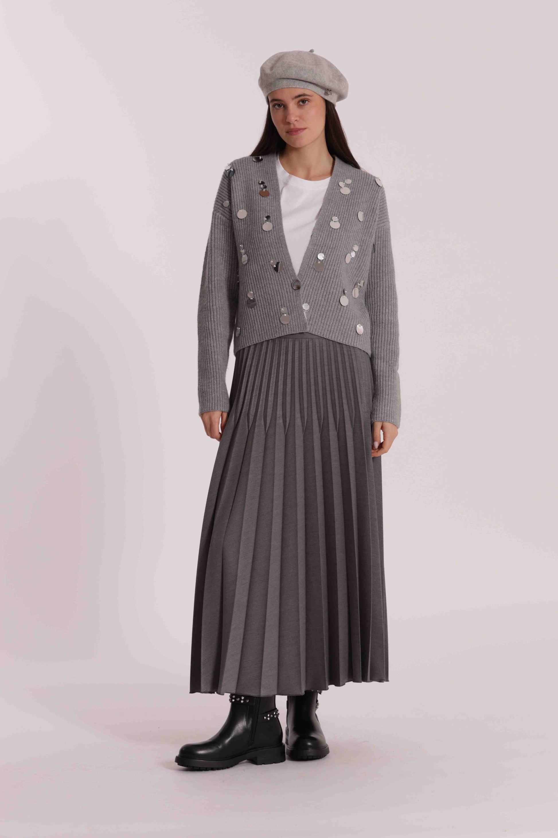 MAGLIA CARDIGAN CON PAILLETTES GRANDI