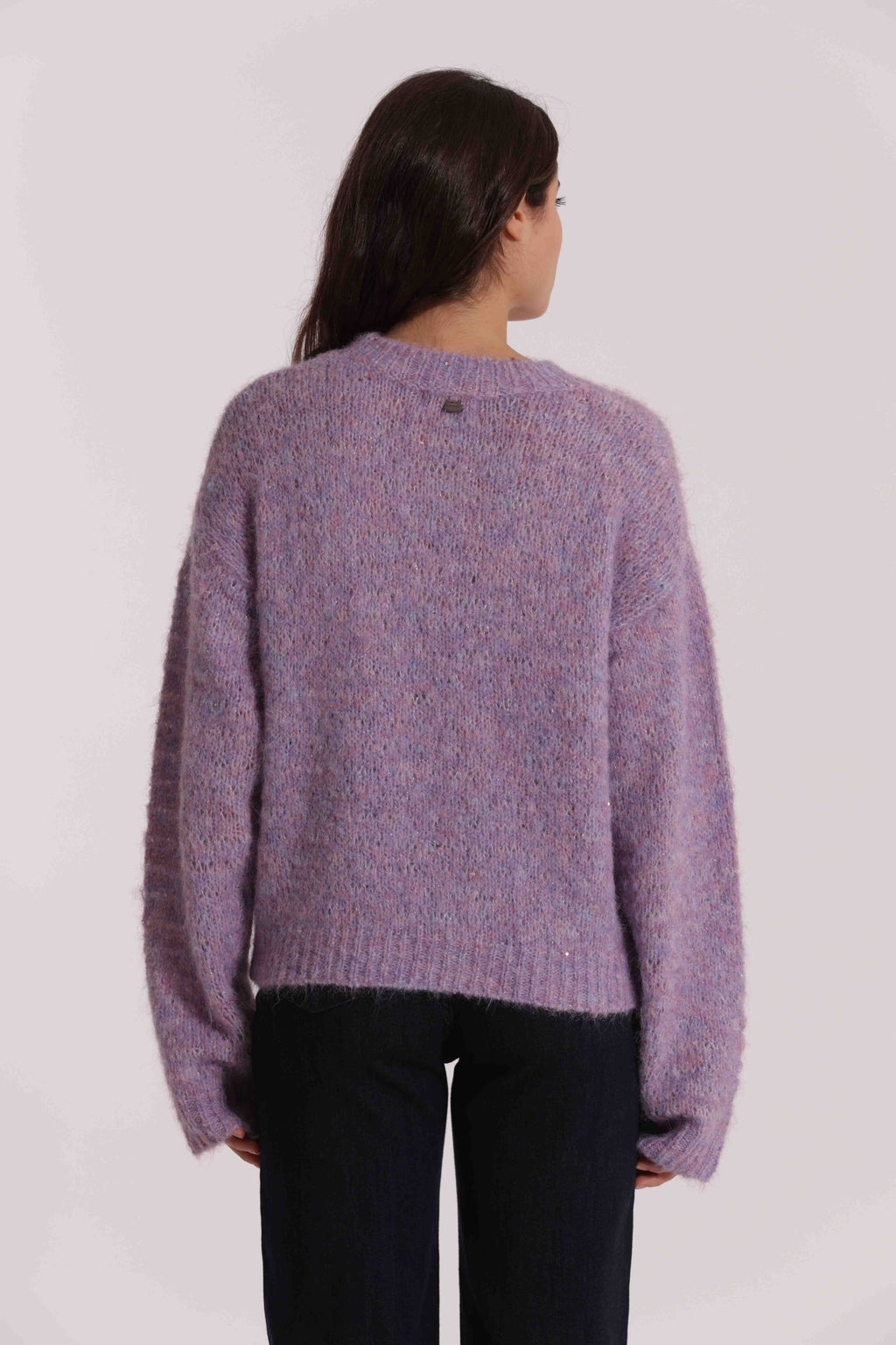 MAGLIA MELANGE CON MICRO PAILLETTES