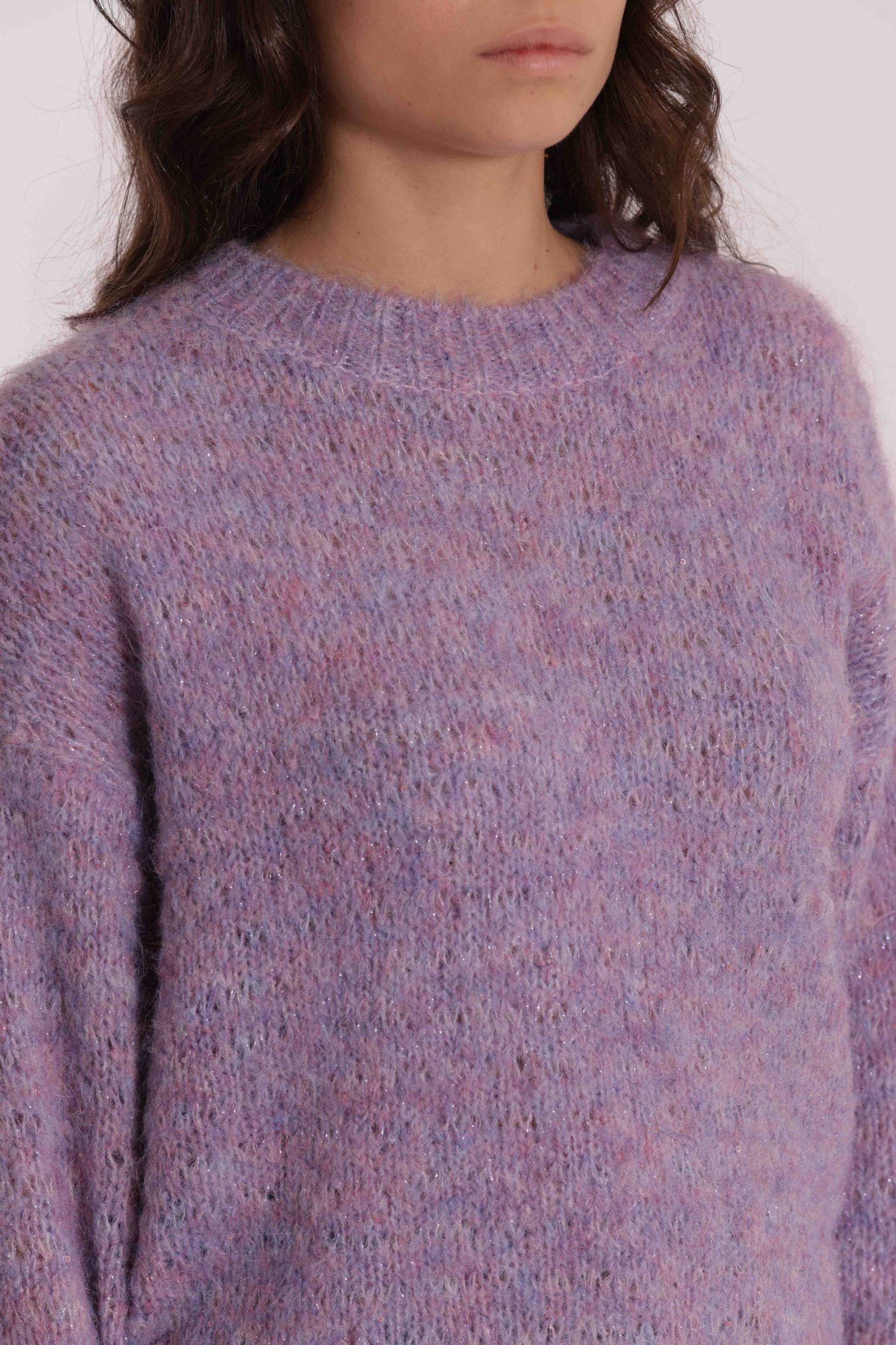MAGLIA MELANGE CON MICRO PAILLETTES