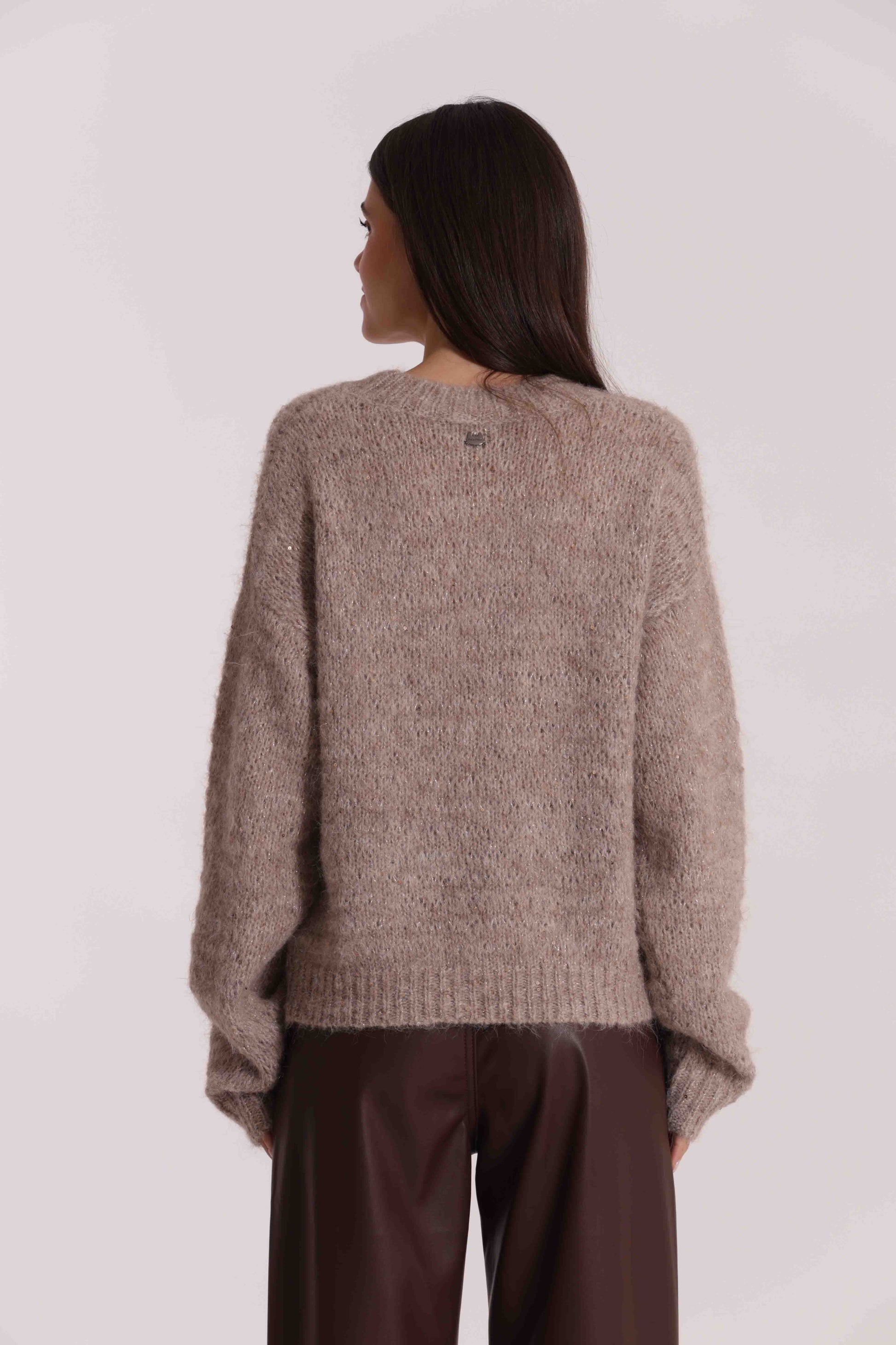 MAGLIA MELANGE CON MICRO PAILLETTES