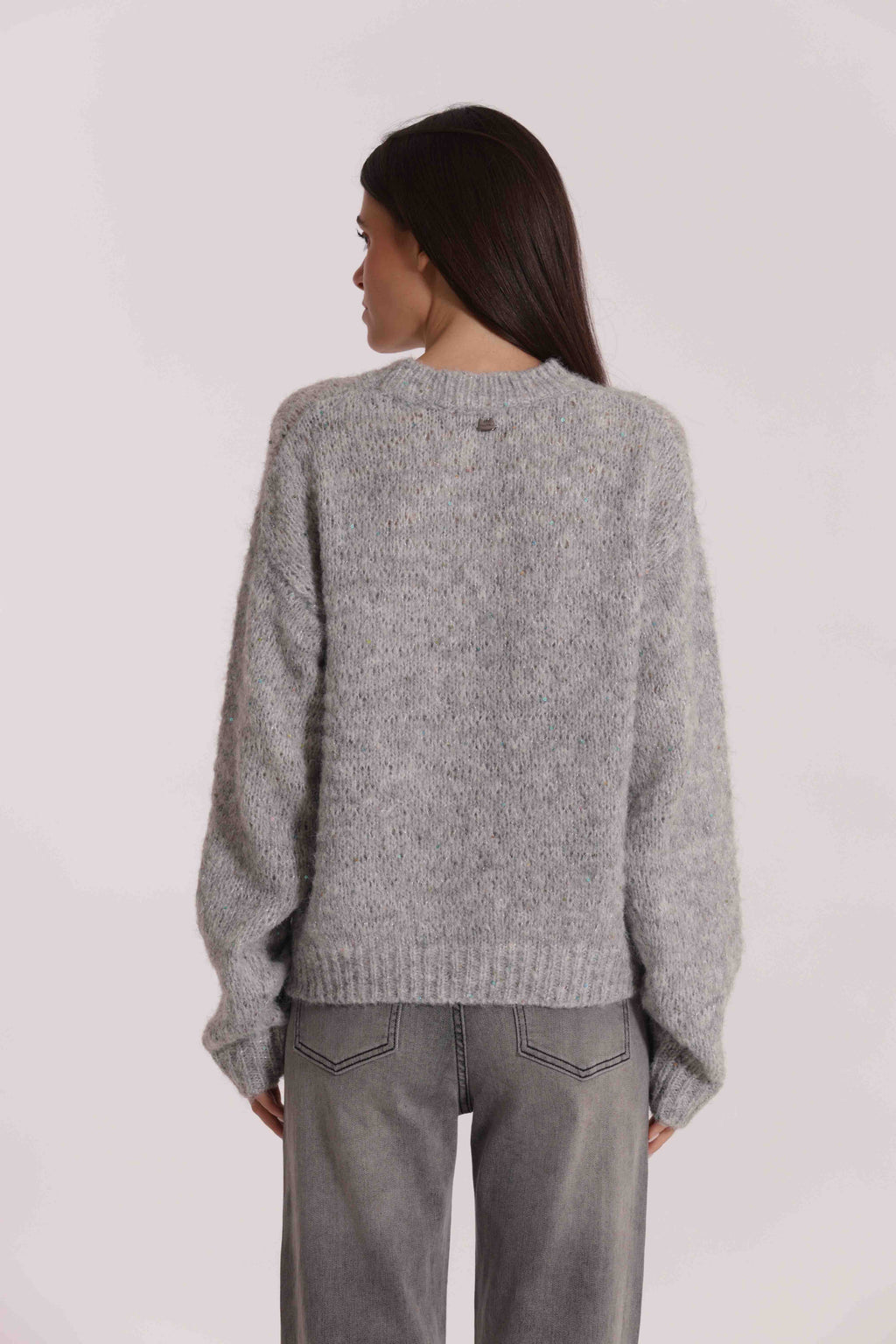 MAGLIA MELANGE CON MICRO PAILLETTES