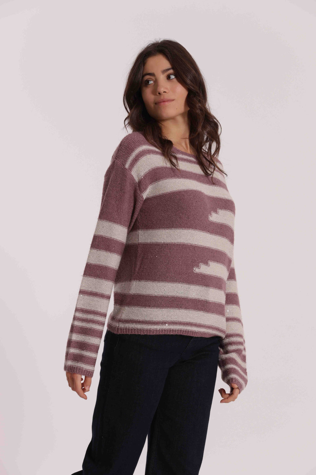 MAGLIA A RIGHE E PAILLETTES