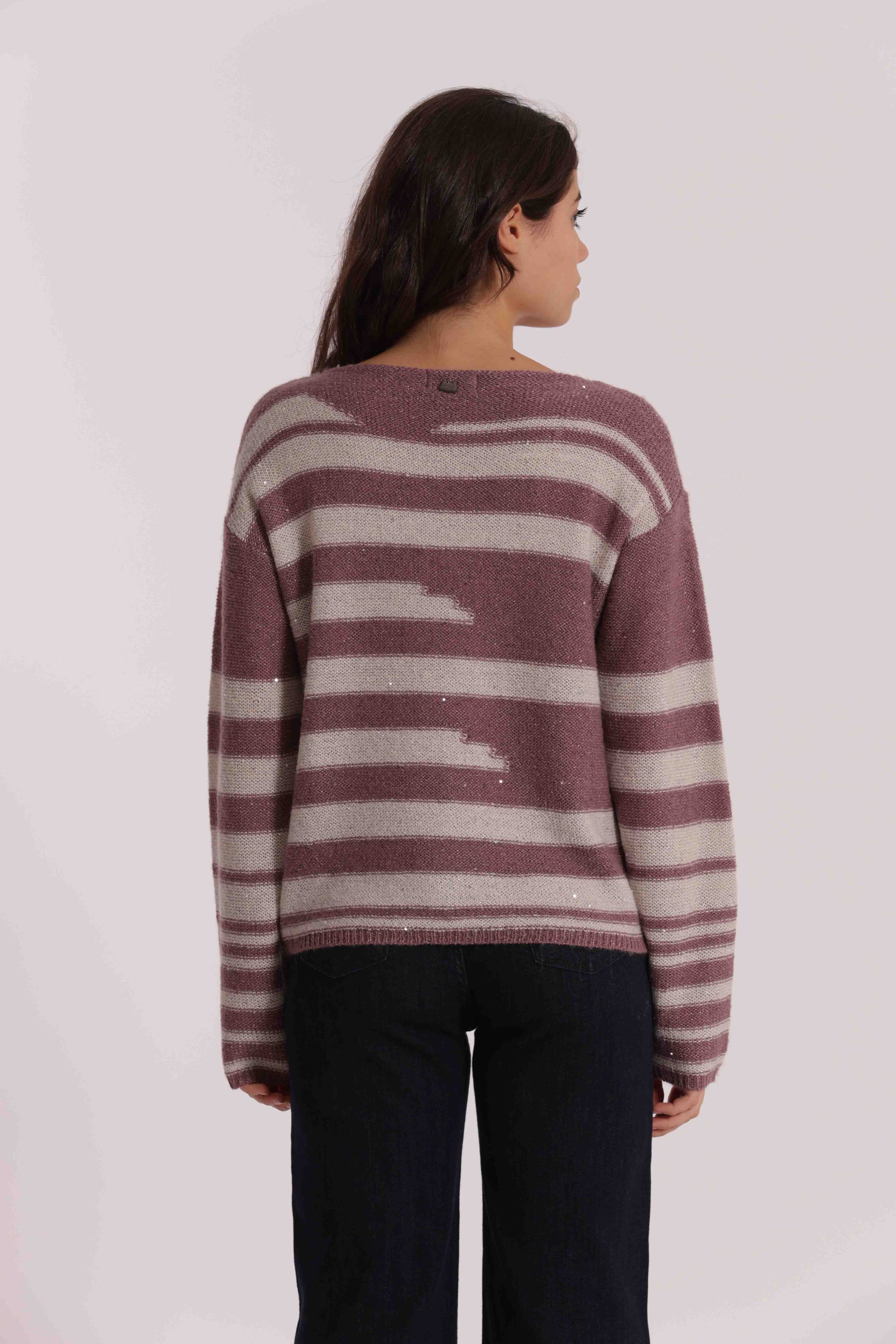 MAGLIA A RIGHE E PAILLETTES