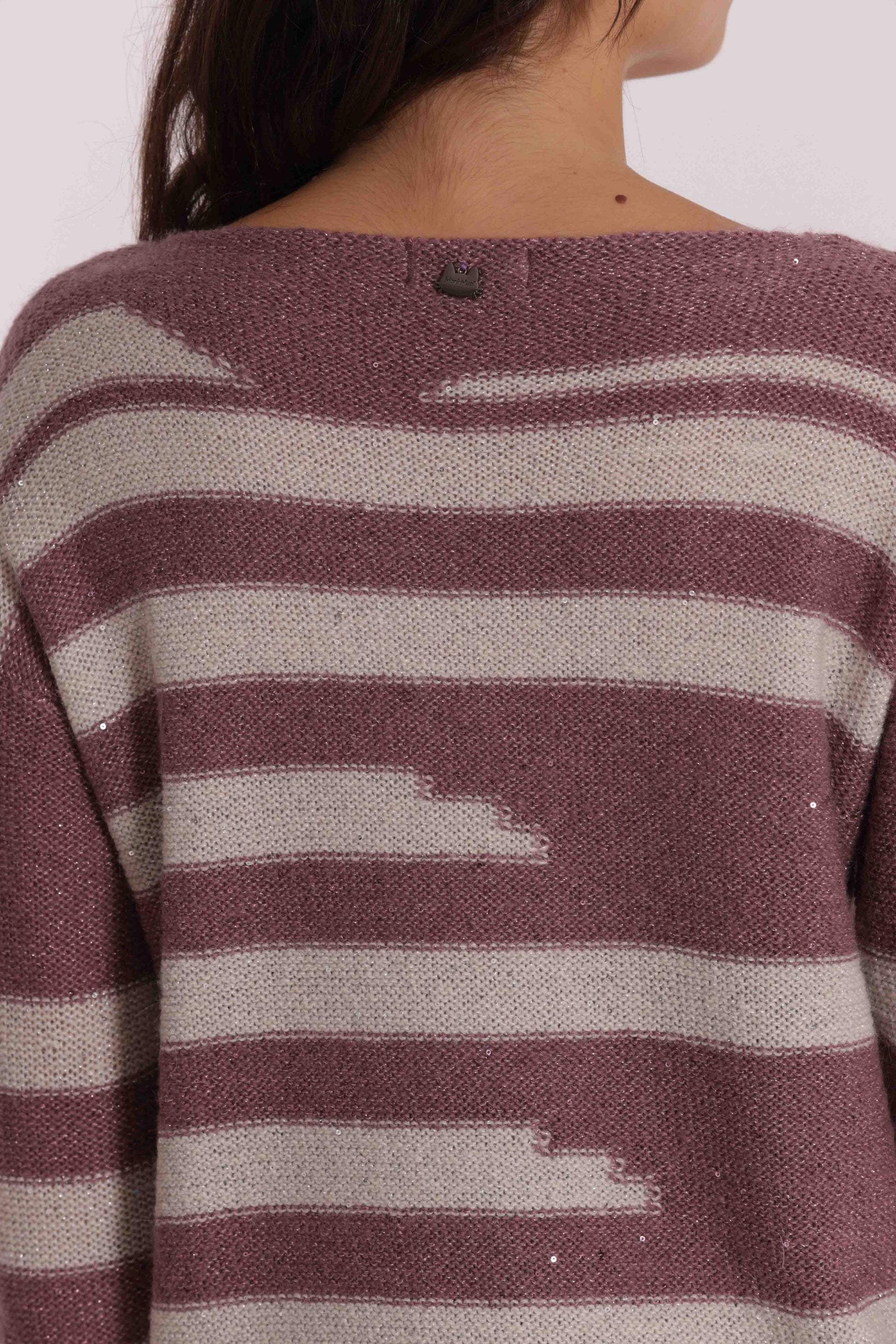 MAGLIA A RIGHE E PAILLETTES