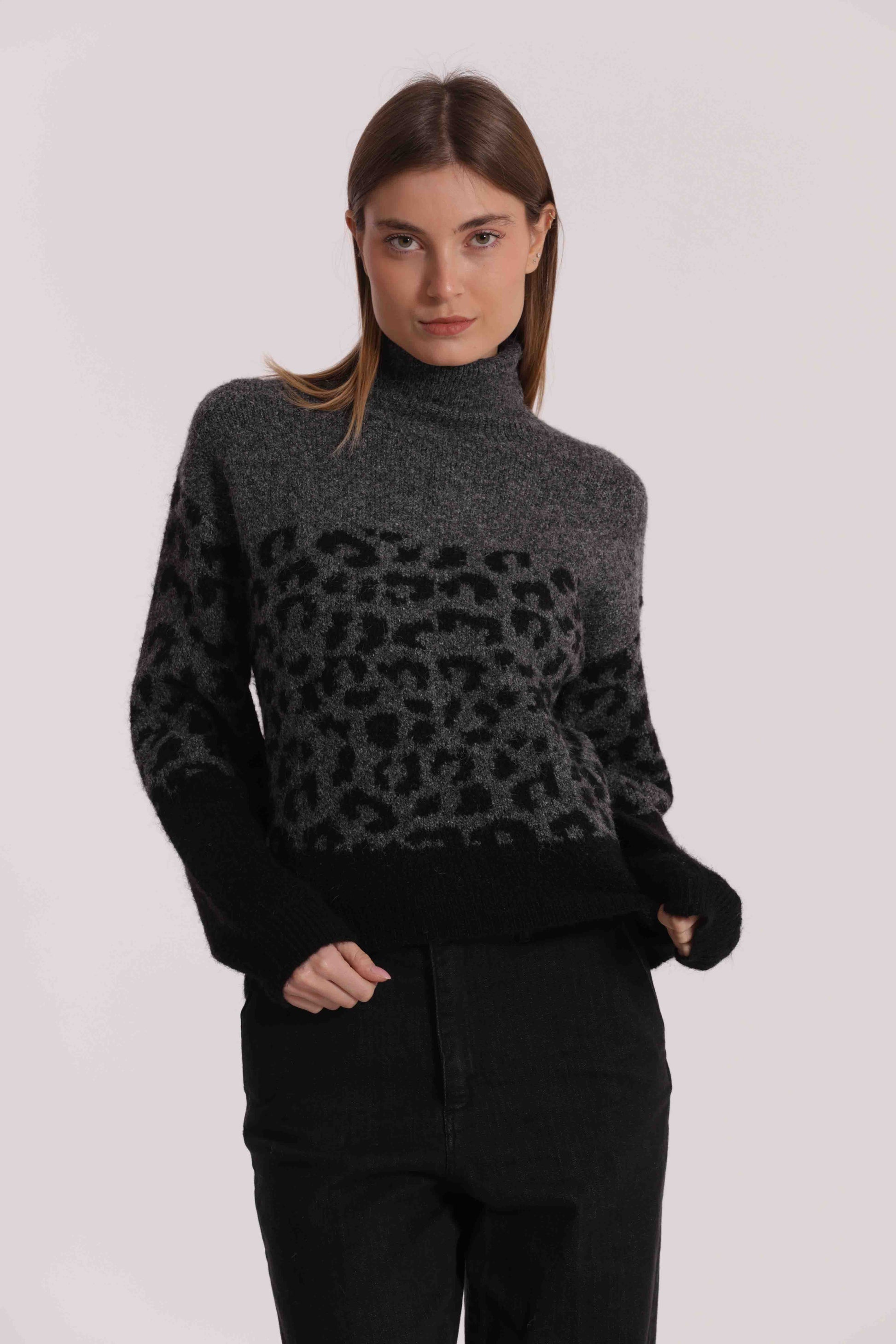 MAGLIA ANIMALIER BICOLOR
