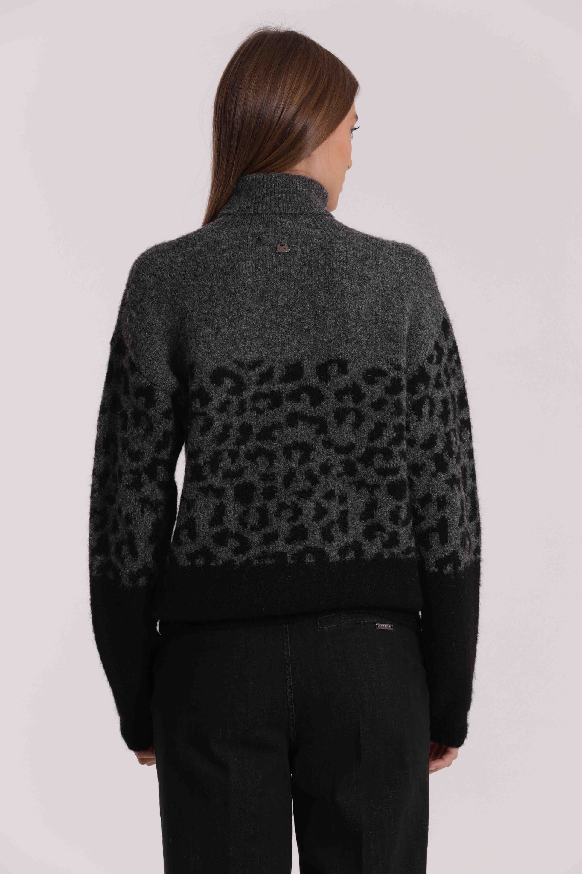 MAGLIA ANIMALIER BICOLOR