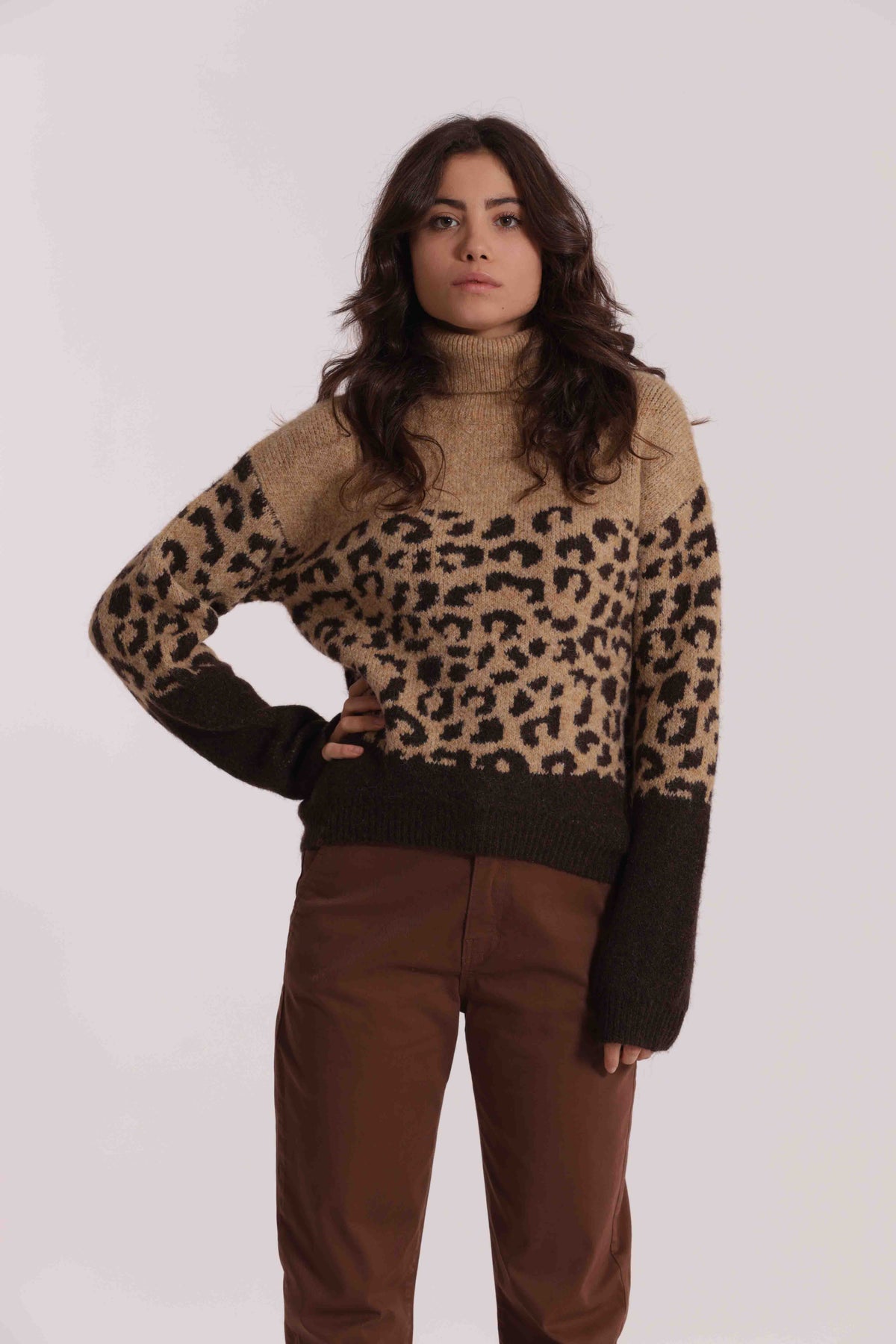 MAGLIA ANIMALIER BICOLOR