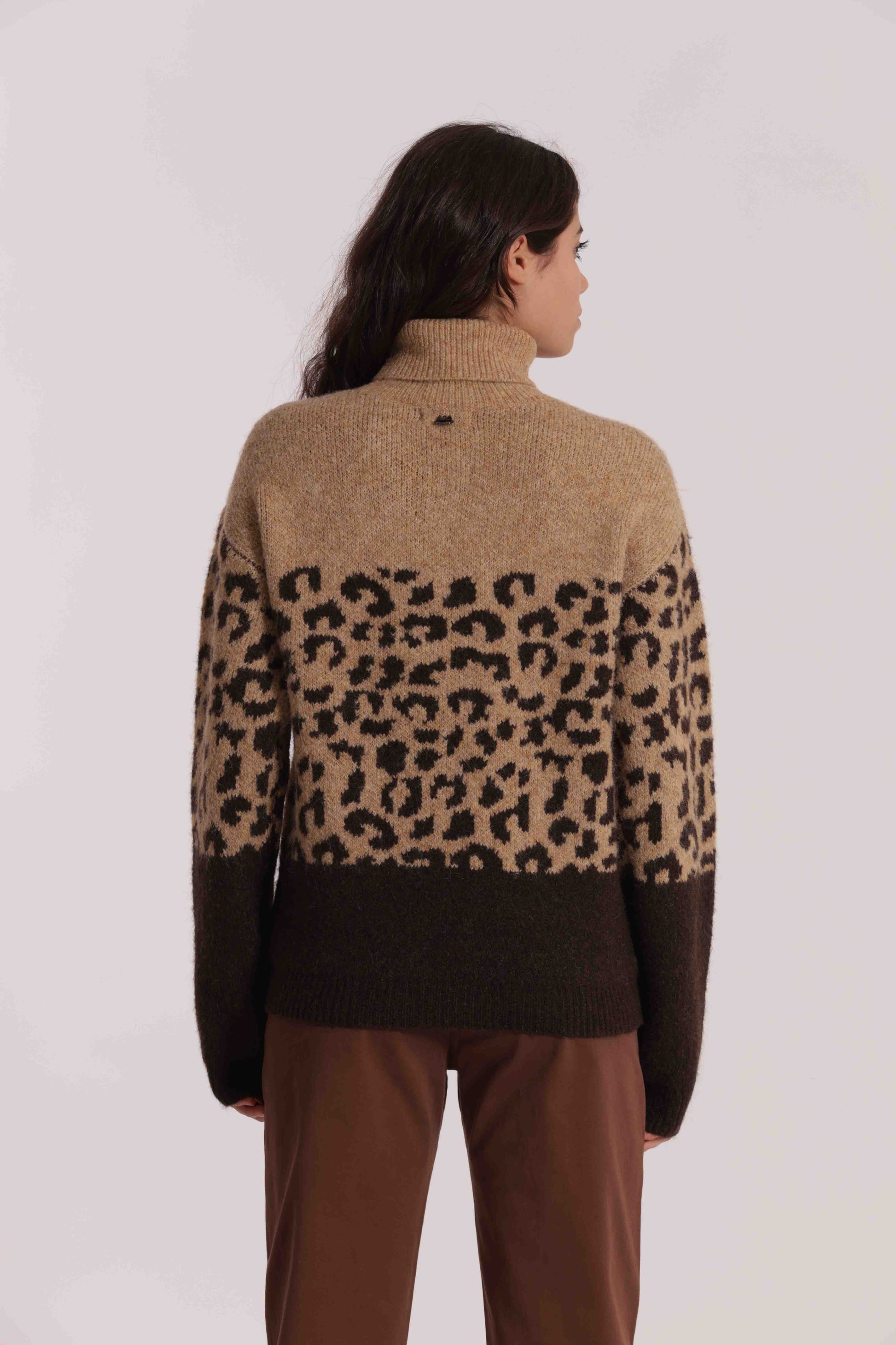 MAGLIA ANIMALIER BICOLOR