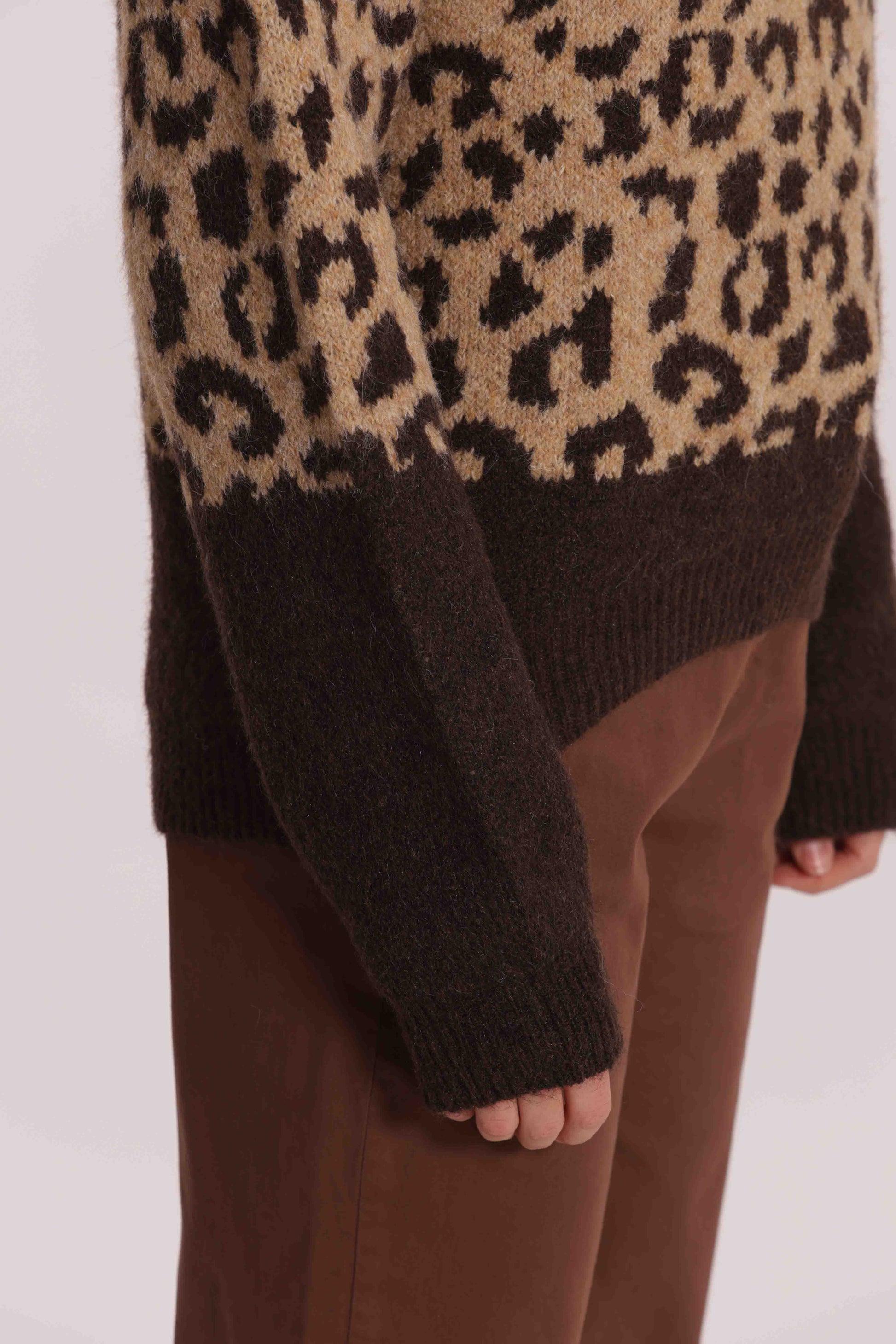 MAGLIA ANIMALIER BICOLOR