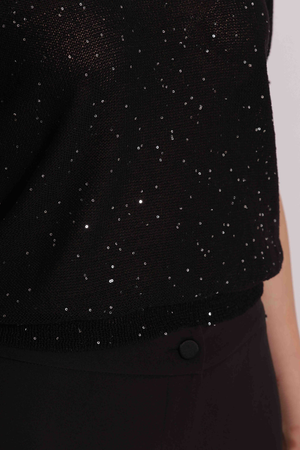 MAGLIA MANICHE CORTE MICRO PAILLETTES
