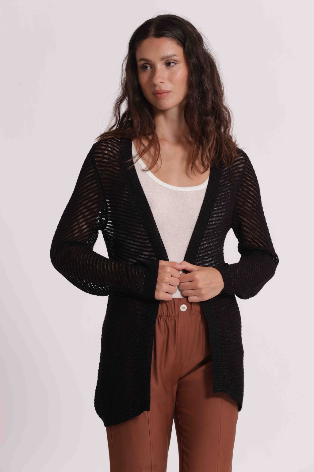 CARDIGAN TRAFORATO LUREX