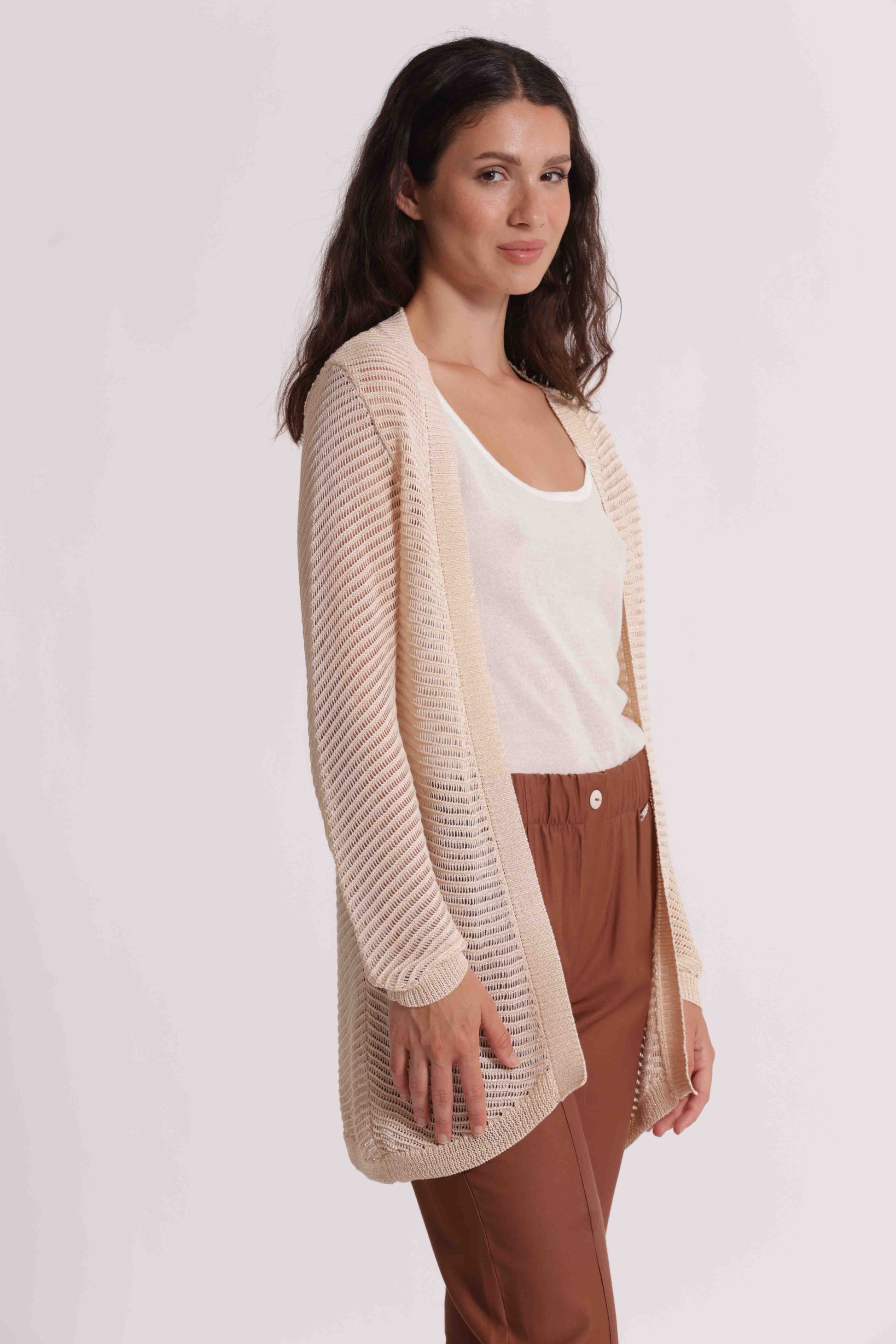 CARDIGAN TRAFORATO LUREX
