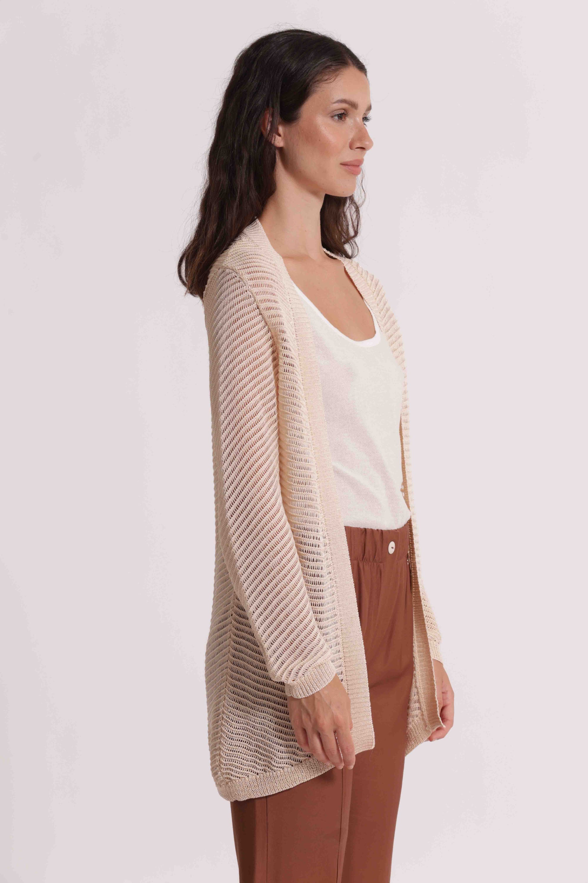 CARDIGAN TRAFORATO LUREX