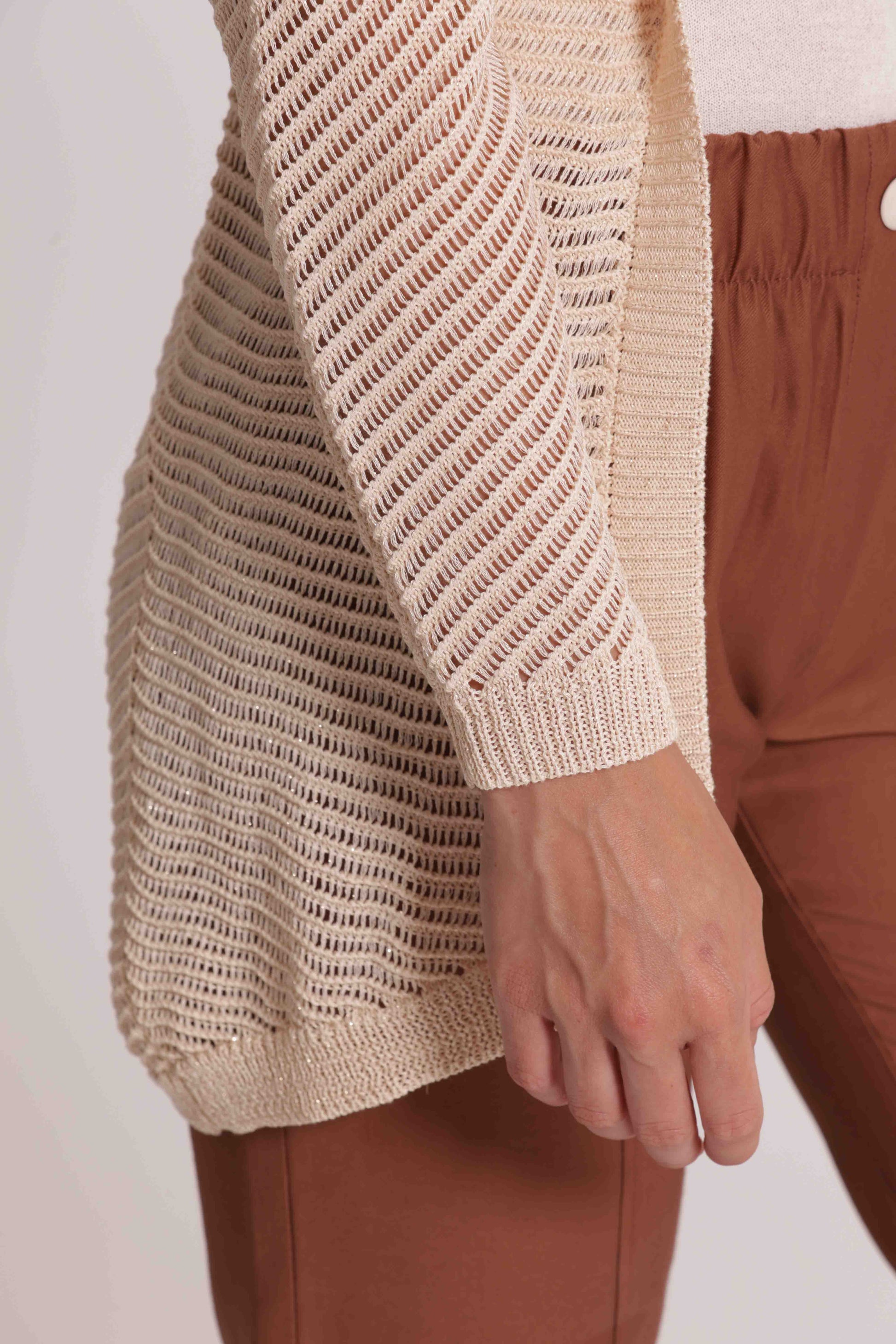 CARDIGAN TRAFORATO LUREX