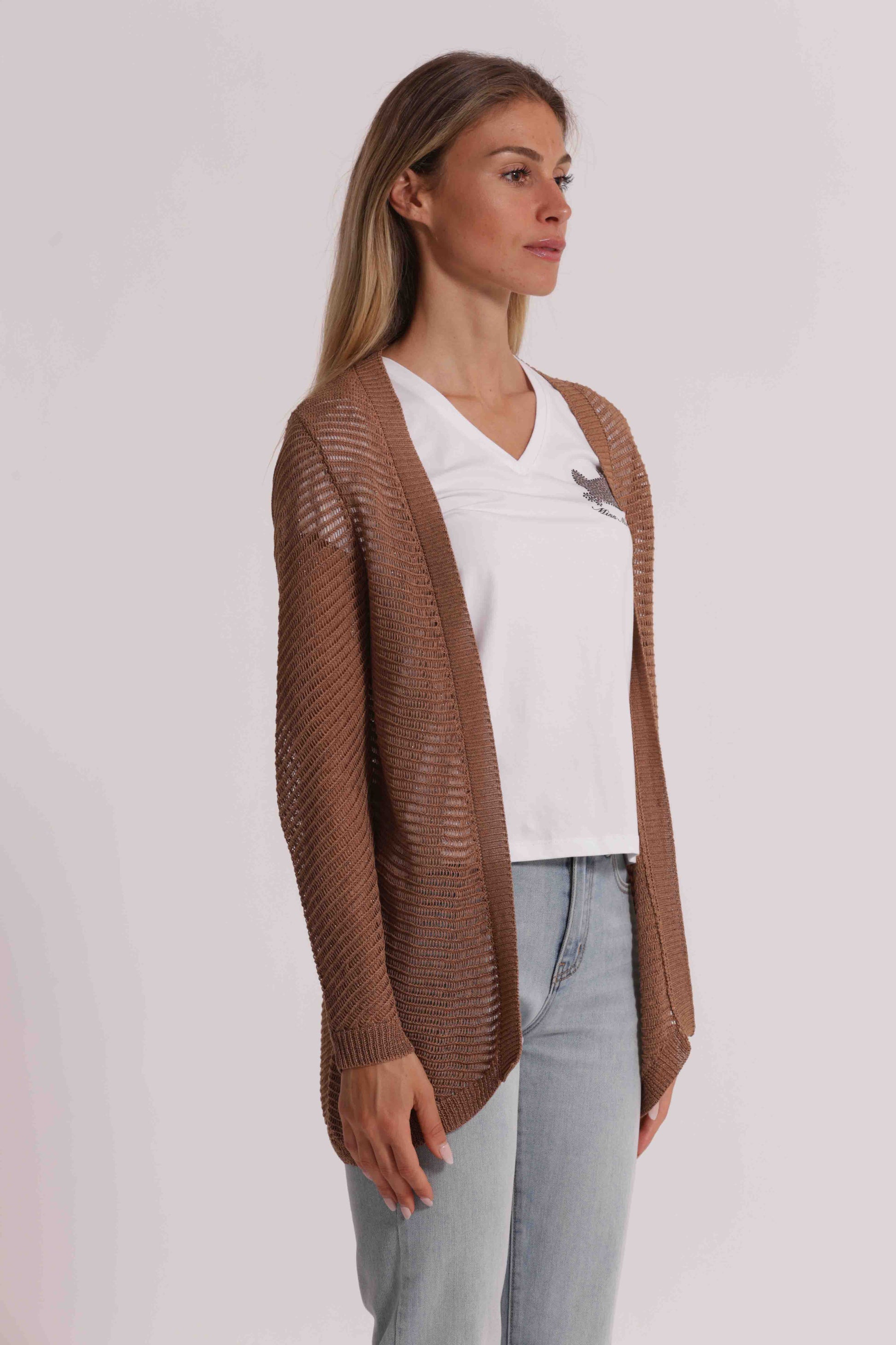 CARDIGAN TRAFORATO LUREX