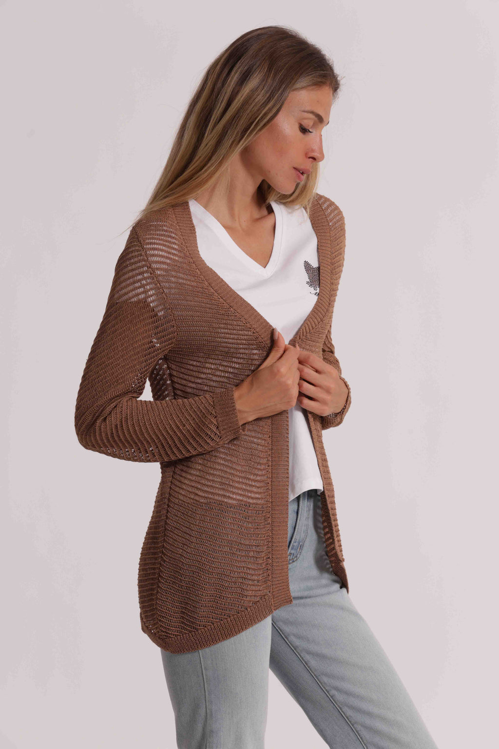 CARDIGAN TRAFORATO LUREX