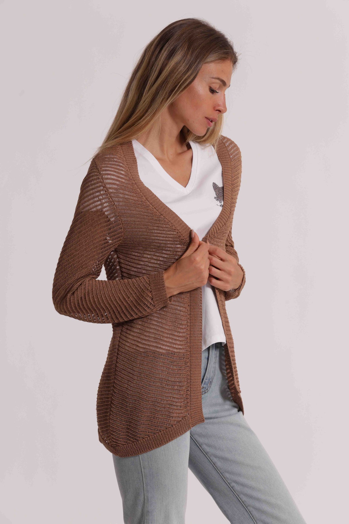 CARDIGAN TRAFORATO LUREX