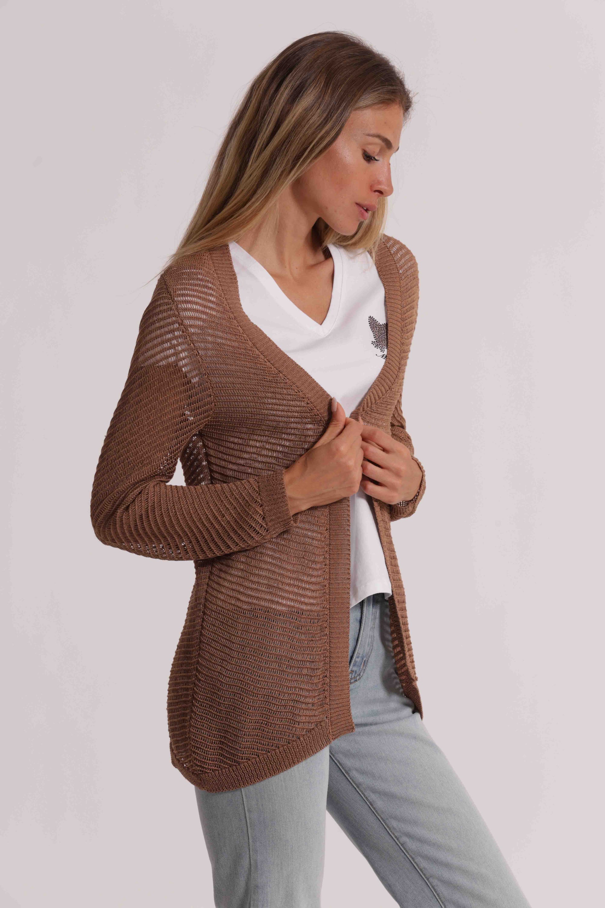 CARDIGAN TRAFORATO LUREX