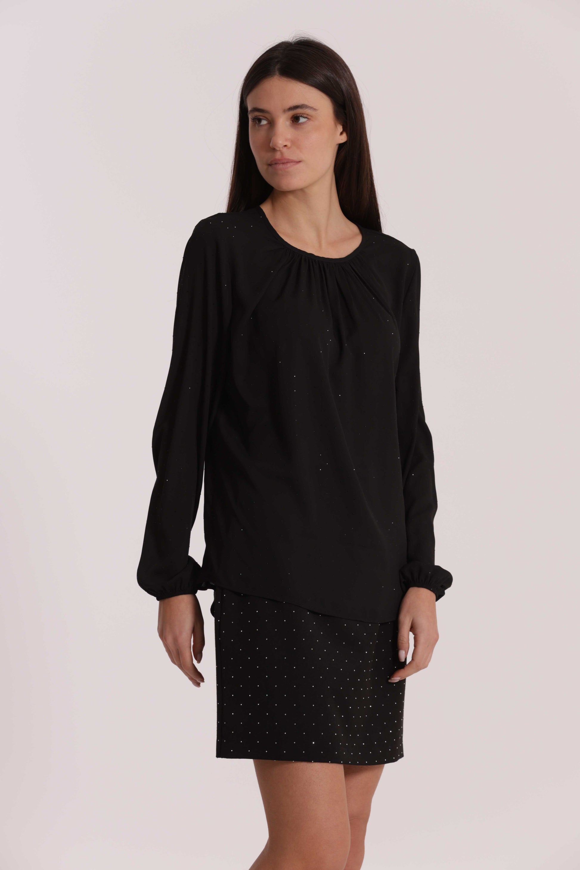 BLUSA IN GEORGETTE CON STRASS