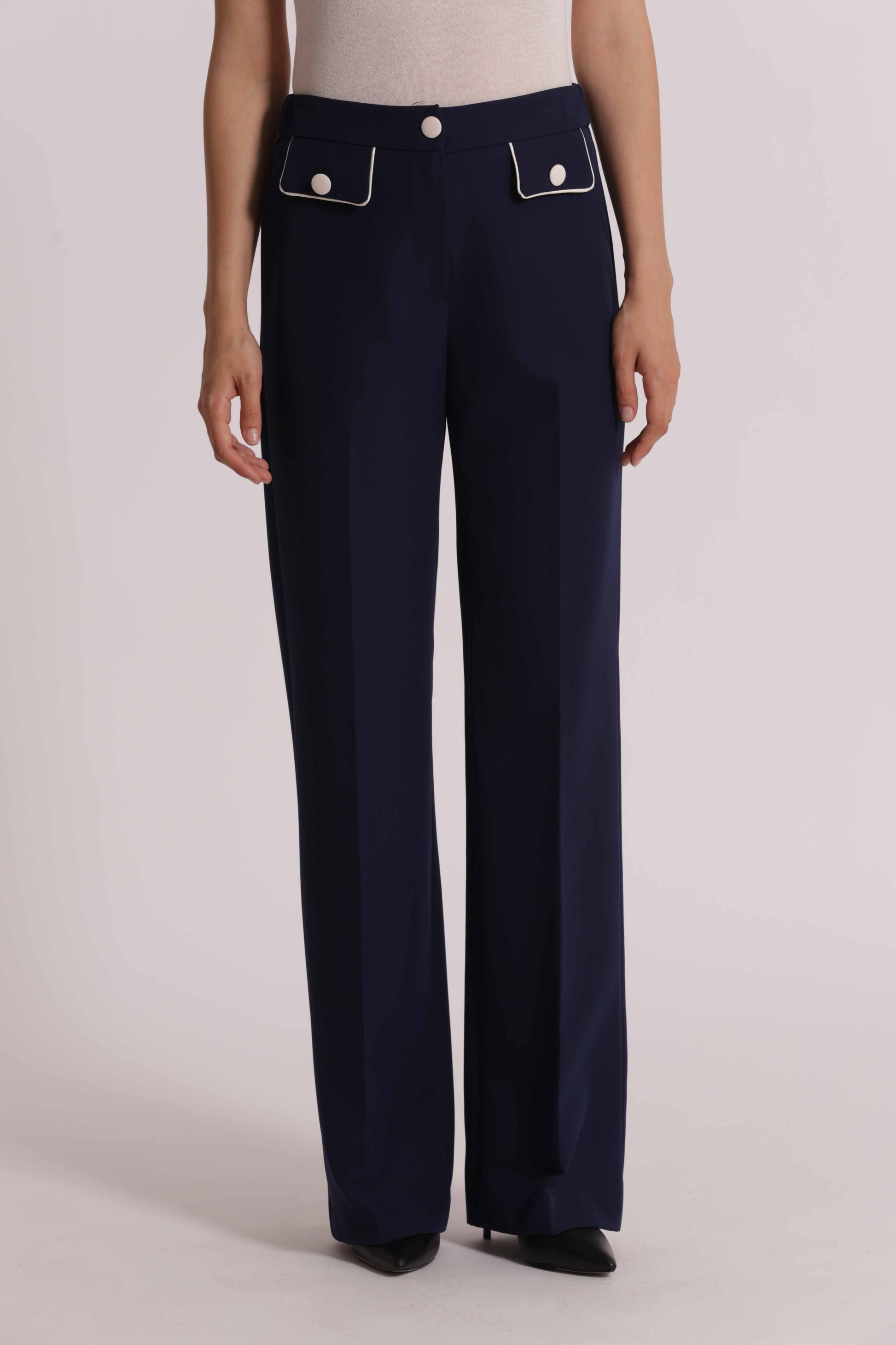 PANTALONI BORDI A CONTRASTO