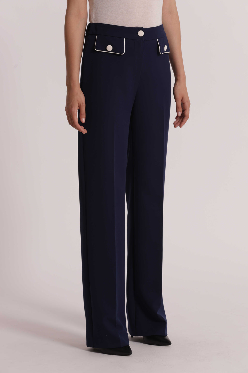PANTALONI BORDI A CONTRASTO