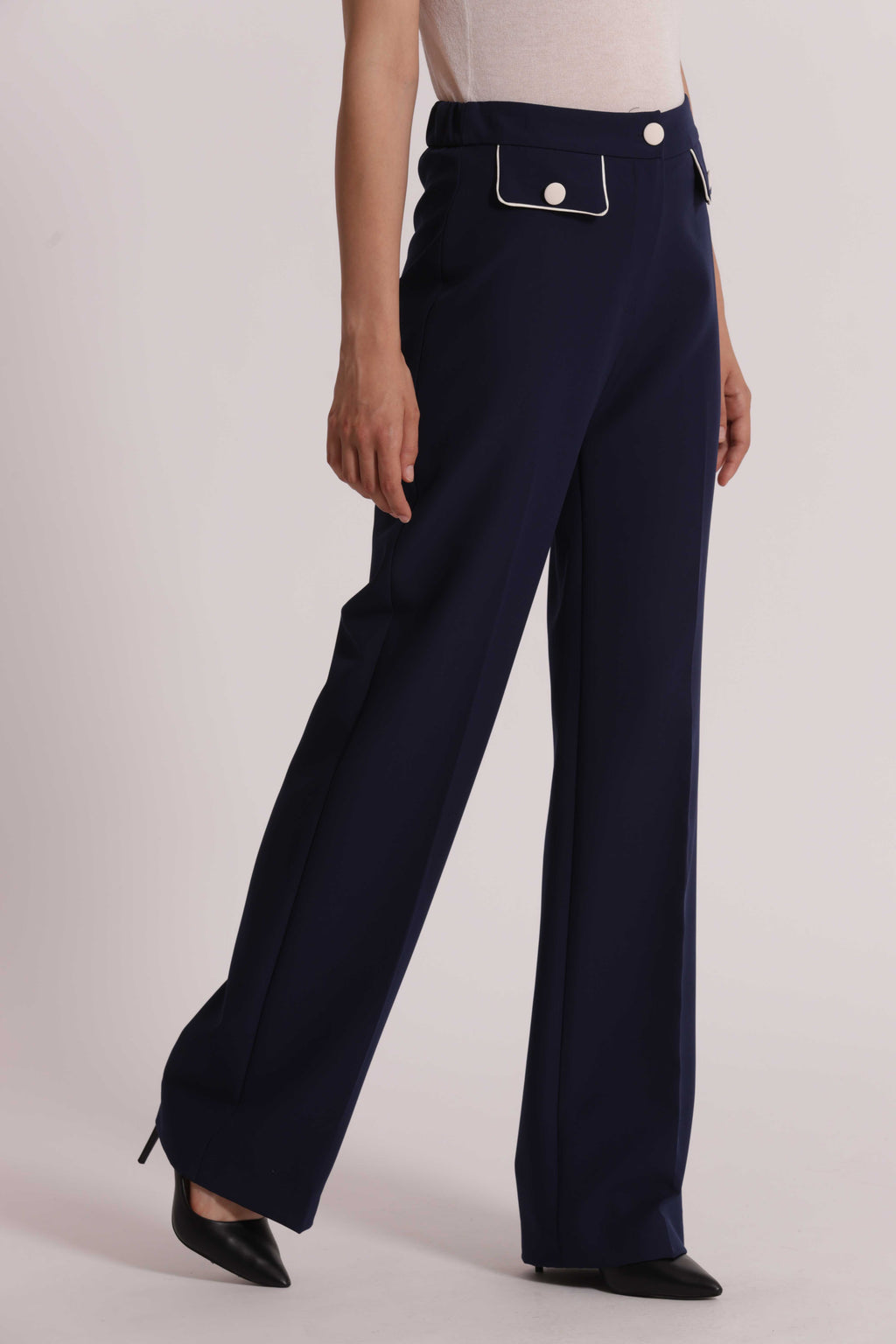 PANTALONI BORDI A CONTRASTO