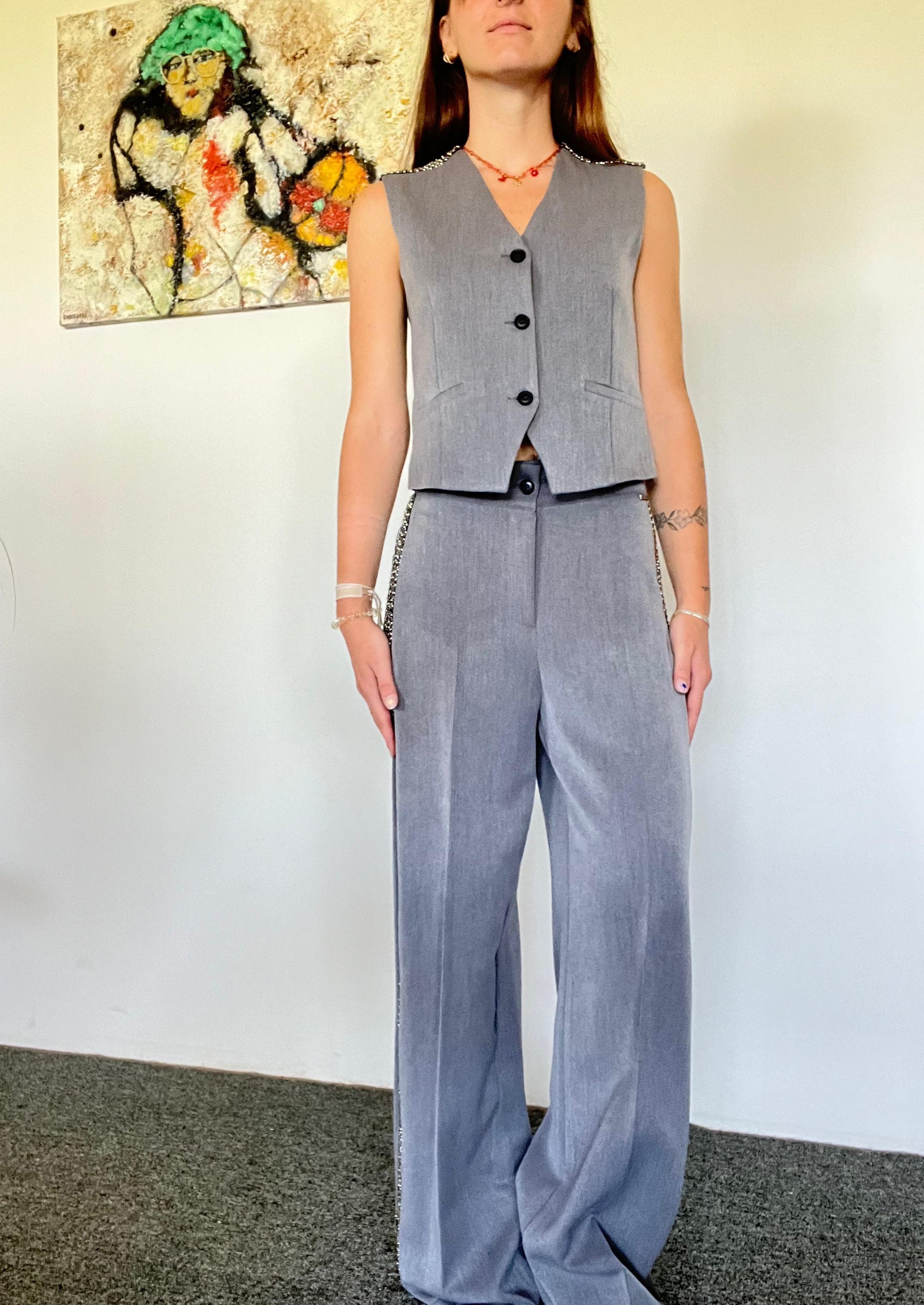 COMPLETO GILET E PANTALONE PALAZZO