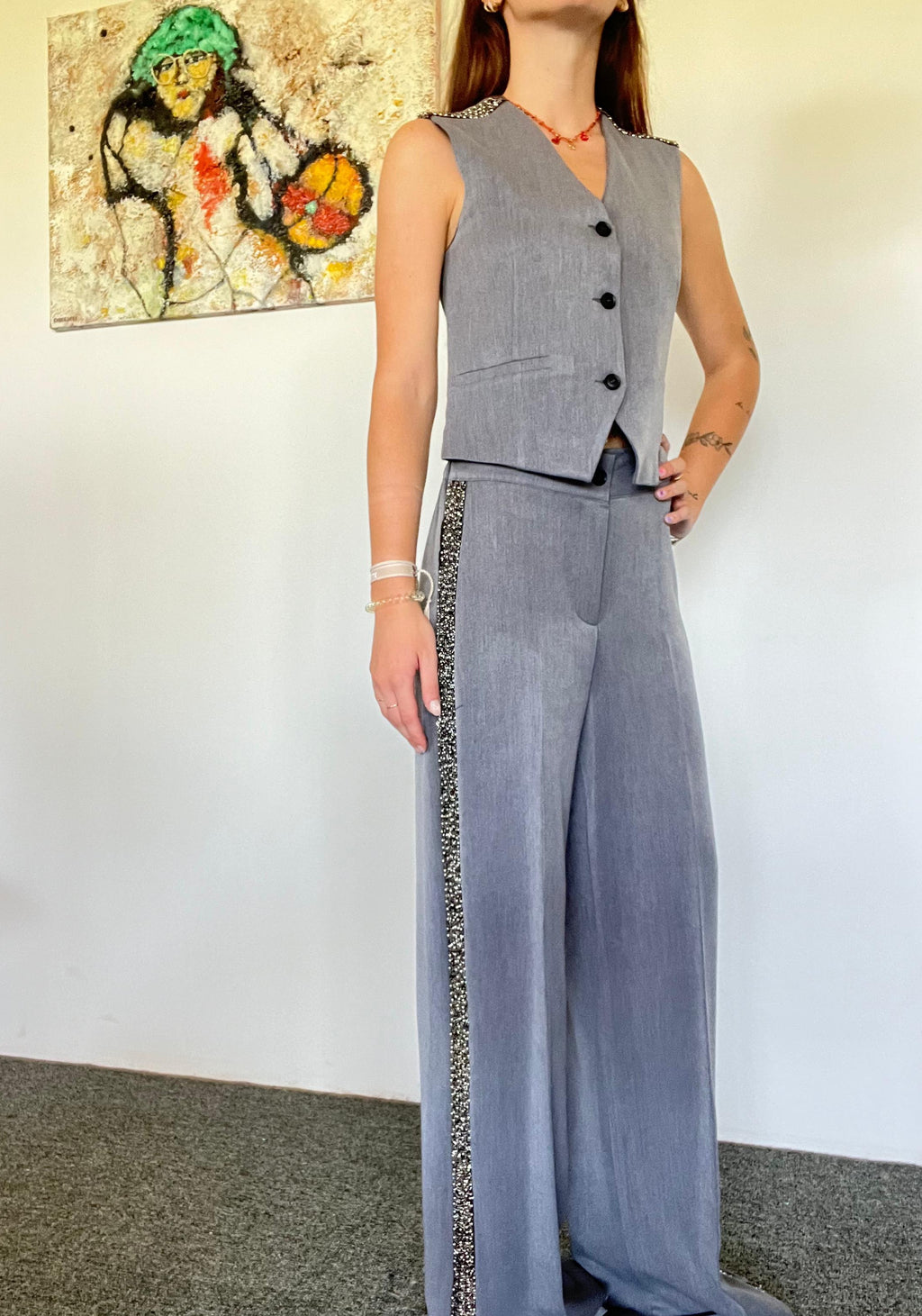 COMPLETO GILET E PANTALONE PALAZZO