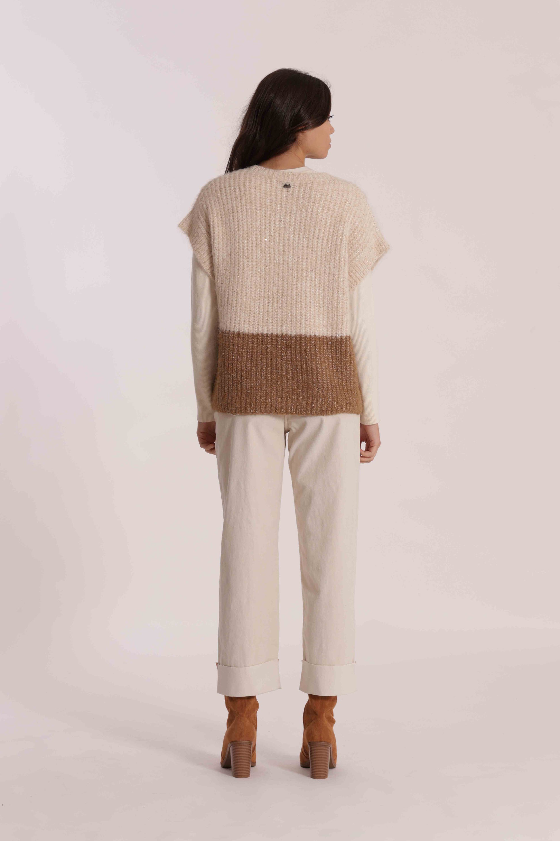 PANTALONE CROPPED IN VELLUTO A COSTE