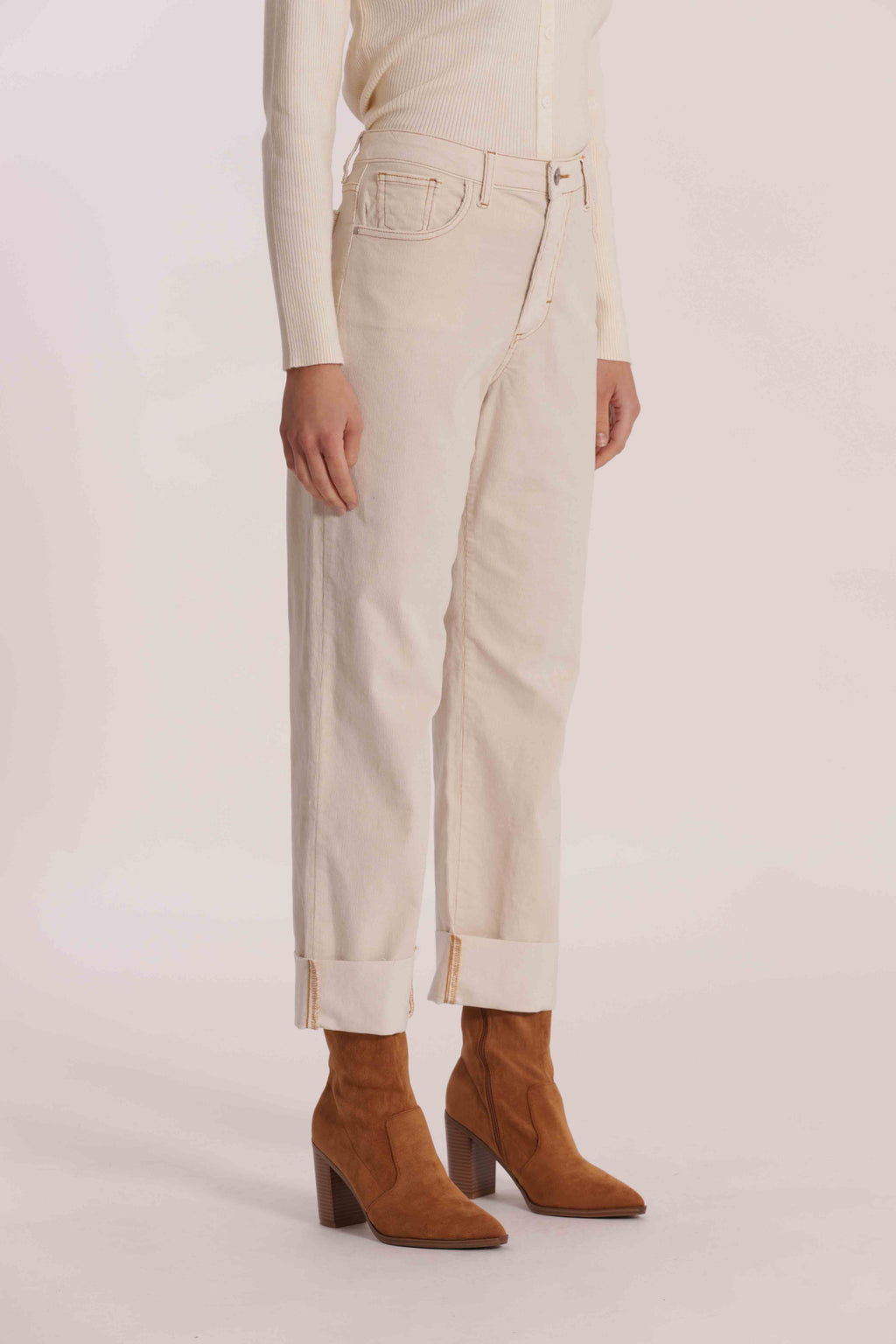 PANTALONE CROPPED IN VELLUTO A COSTE