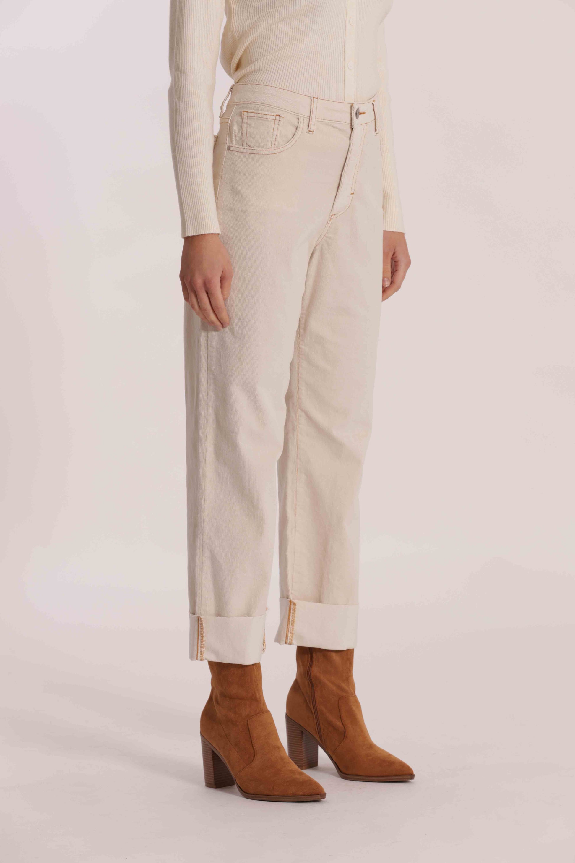 PANTALONE CROPPED IN VELLUTO A COSTE